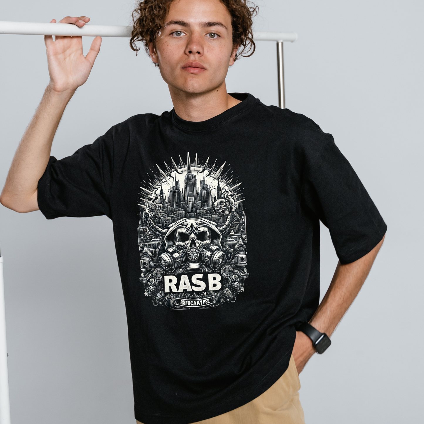 "RASB METALIC 04" Inspired T-Shirt - Round Neck Drop Shoulder Graphic Printed Oversized Cotton T-shirt (Copy)