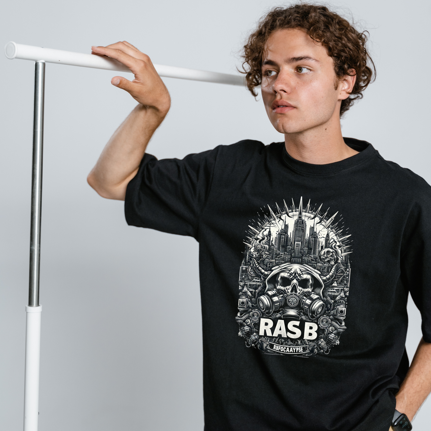 "RASB METALIC 04" Inspired T-Shirt - Round Neck Drop Shoulder Graphic Printed Oversized Cotton T-shirt (Copy)