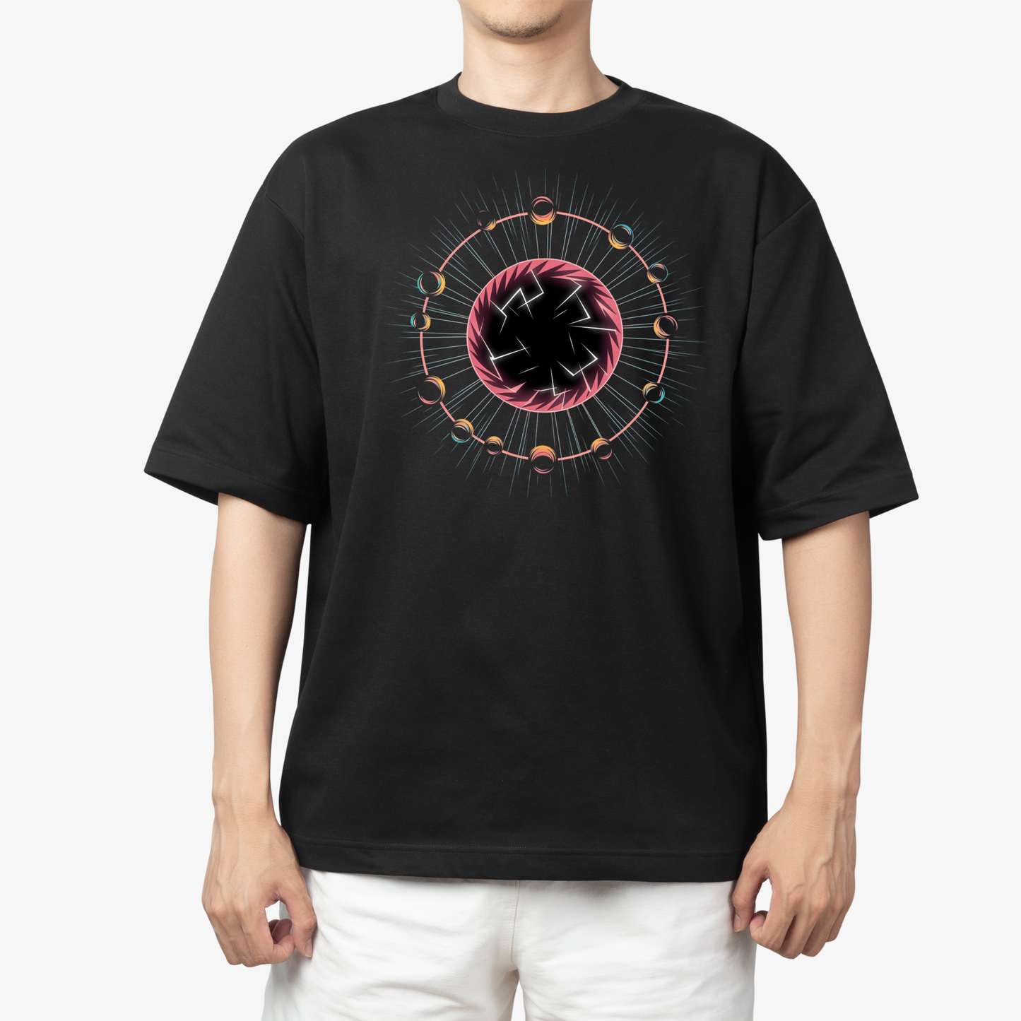 portel T-Shirt - Round Neck Drop Shoulder Graphic Printed Oversized Cotton T-shirt