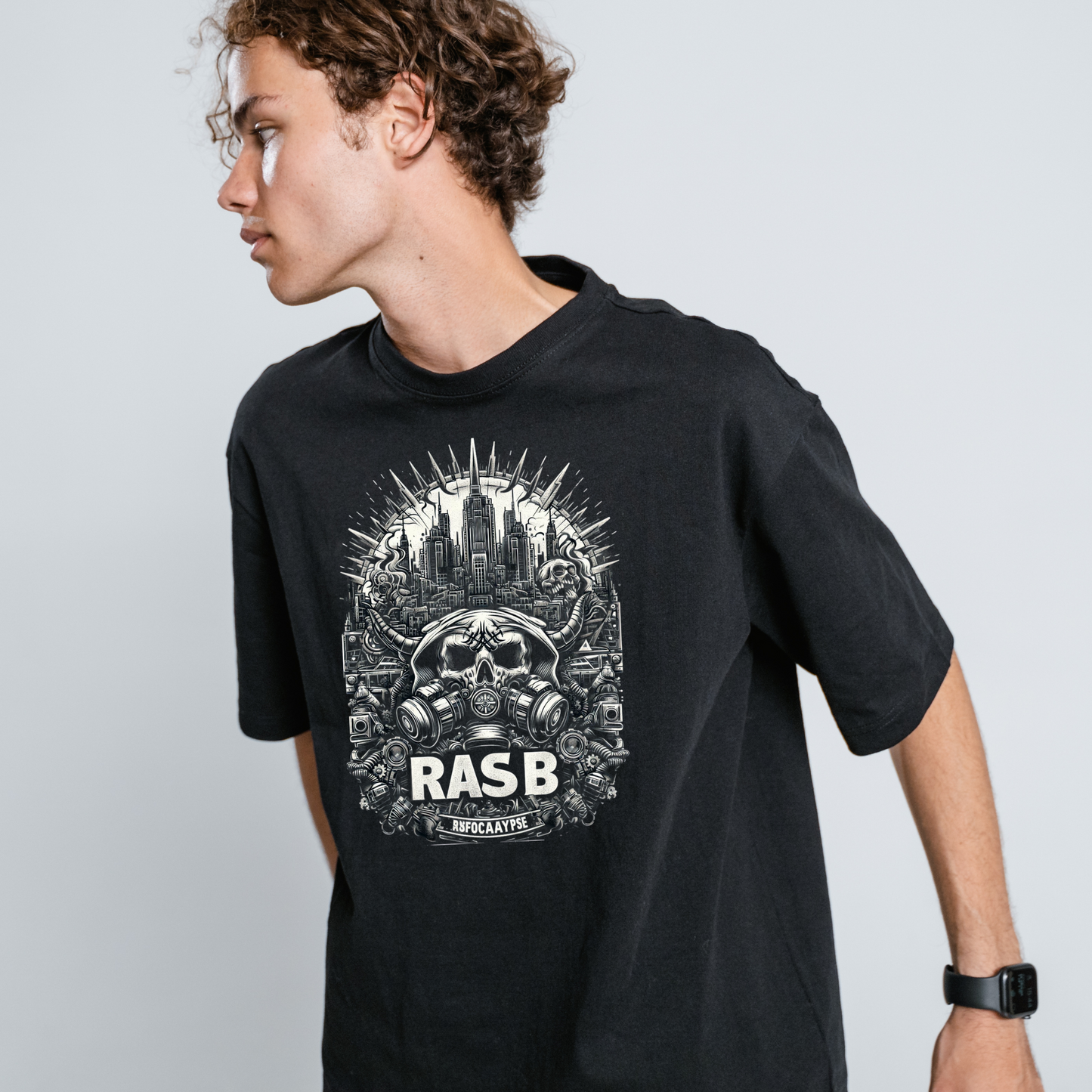 "RASB METALIC 04" Inspired T-Shirt - Round Neck Drop Shoulder Graphic Printed Oversized Cotton T-shirt (Copy)