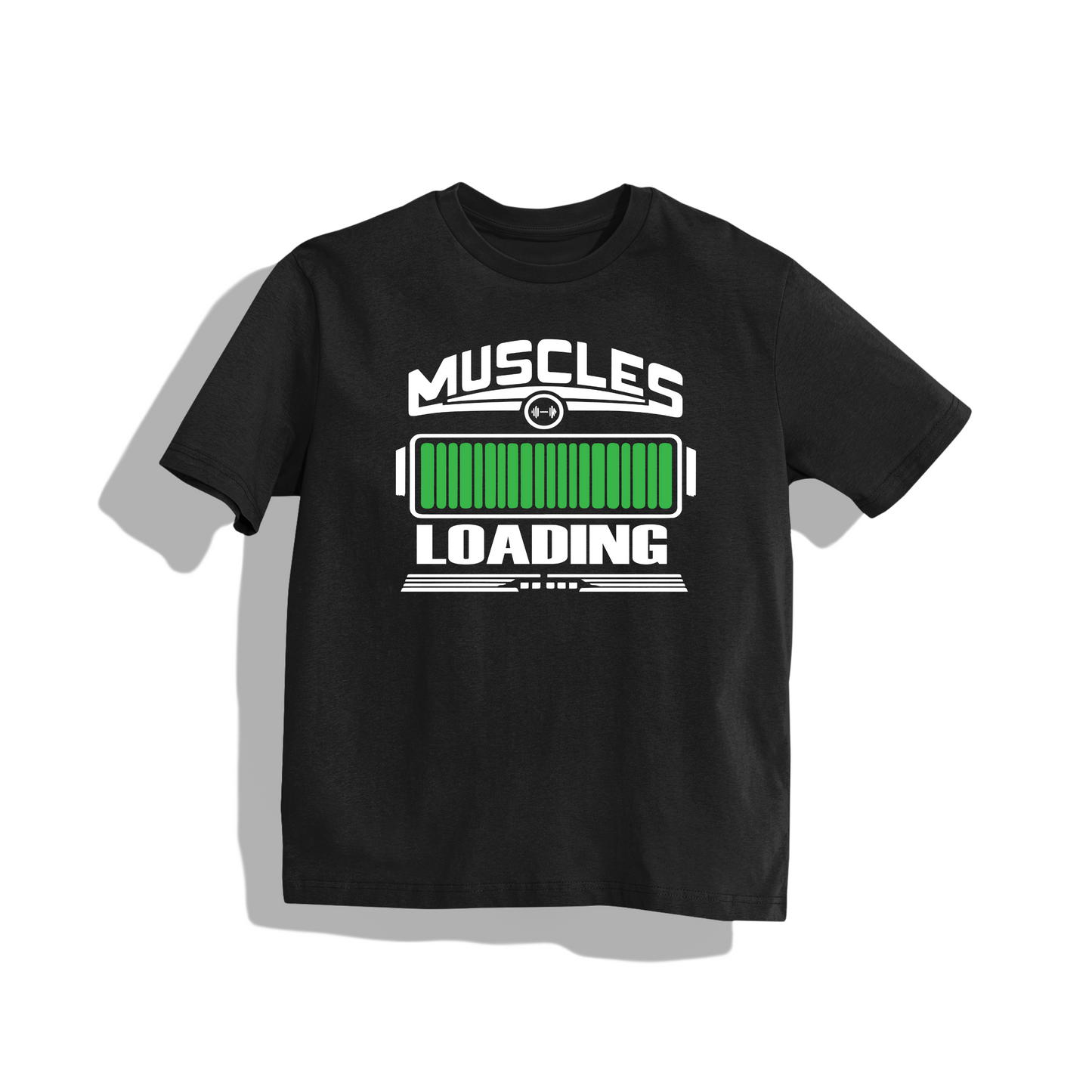 Muscles loading- Round Neck Drop Shoulder Graphic Printed Oversized Cotton T-shirt