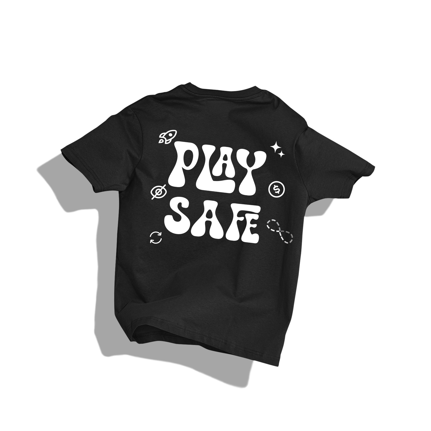 RASB’s "Play Safe" Sarcasm T-Shirt - Round Neck Drop Shoulder Graphic Printed Oversized Cotton T-shirt