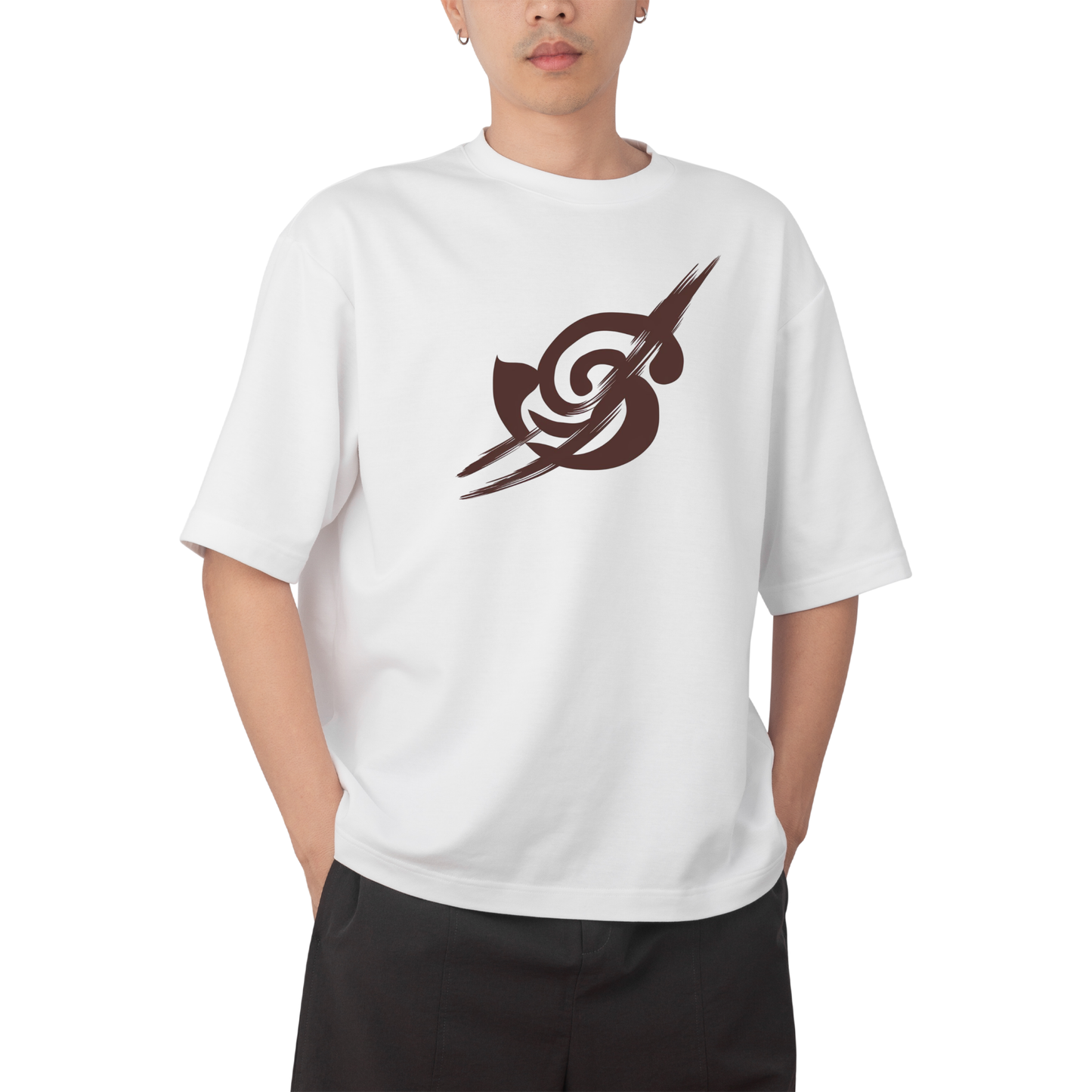Skimple chan- Round Neck Drop Shoulder Graphic Printed Oversized Cotton T-shirt
