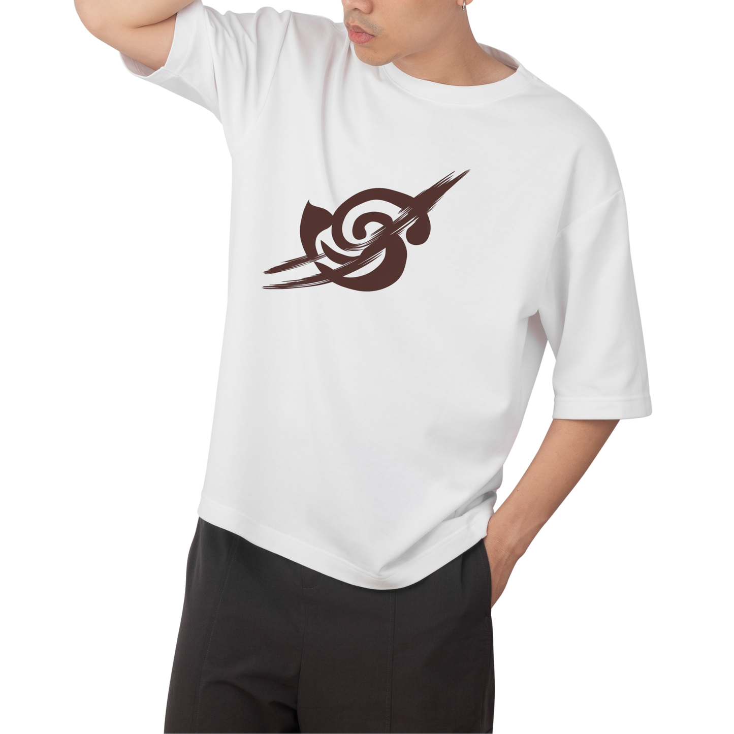 Skimple chan- Round Neck Drop Shoulder Graphic Printed Oversized Cotton T-shirt