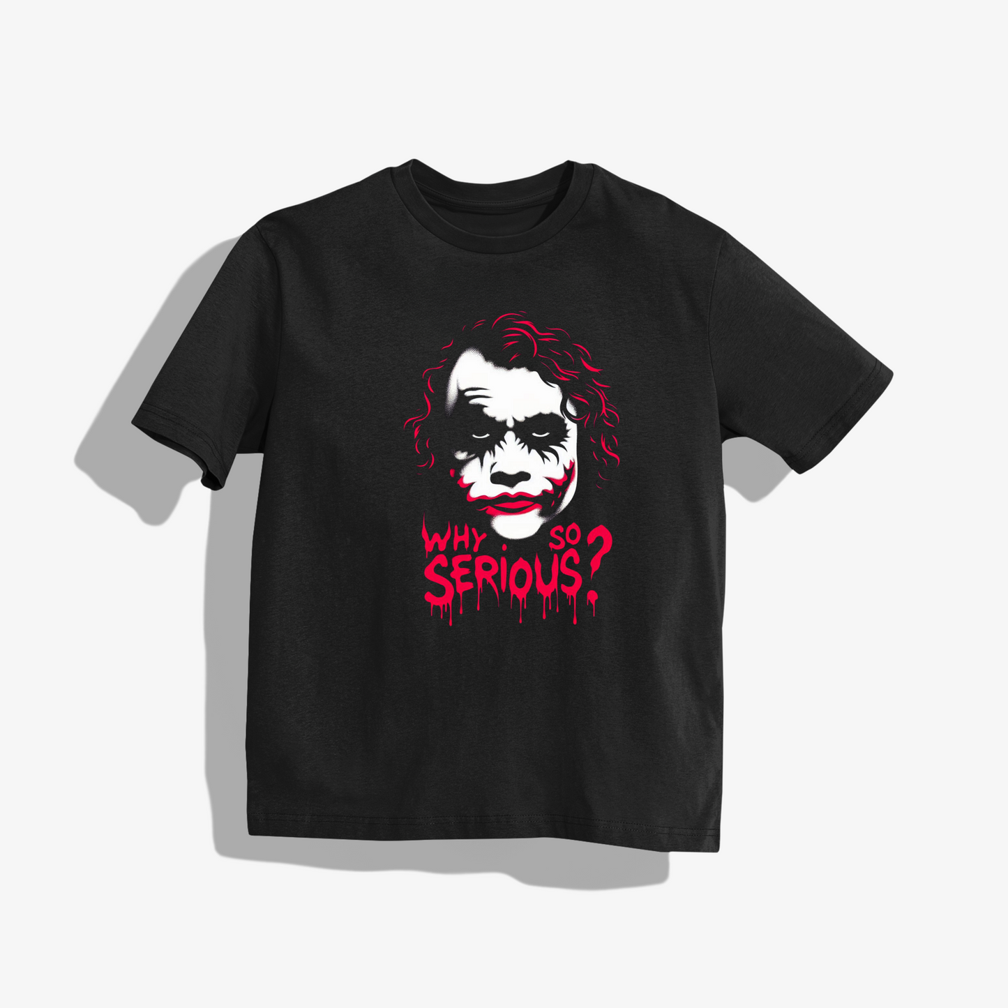 "joker" Inspired T-Shirt - Round Neck Drop Shoulder Graphic Printed Oversized Cotton T-shirt