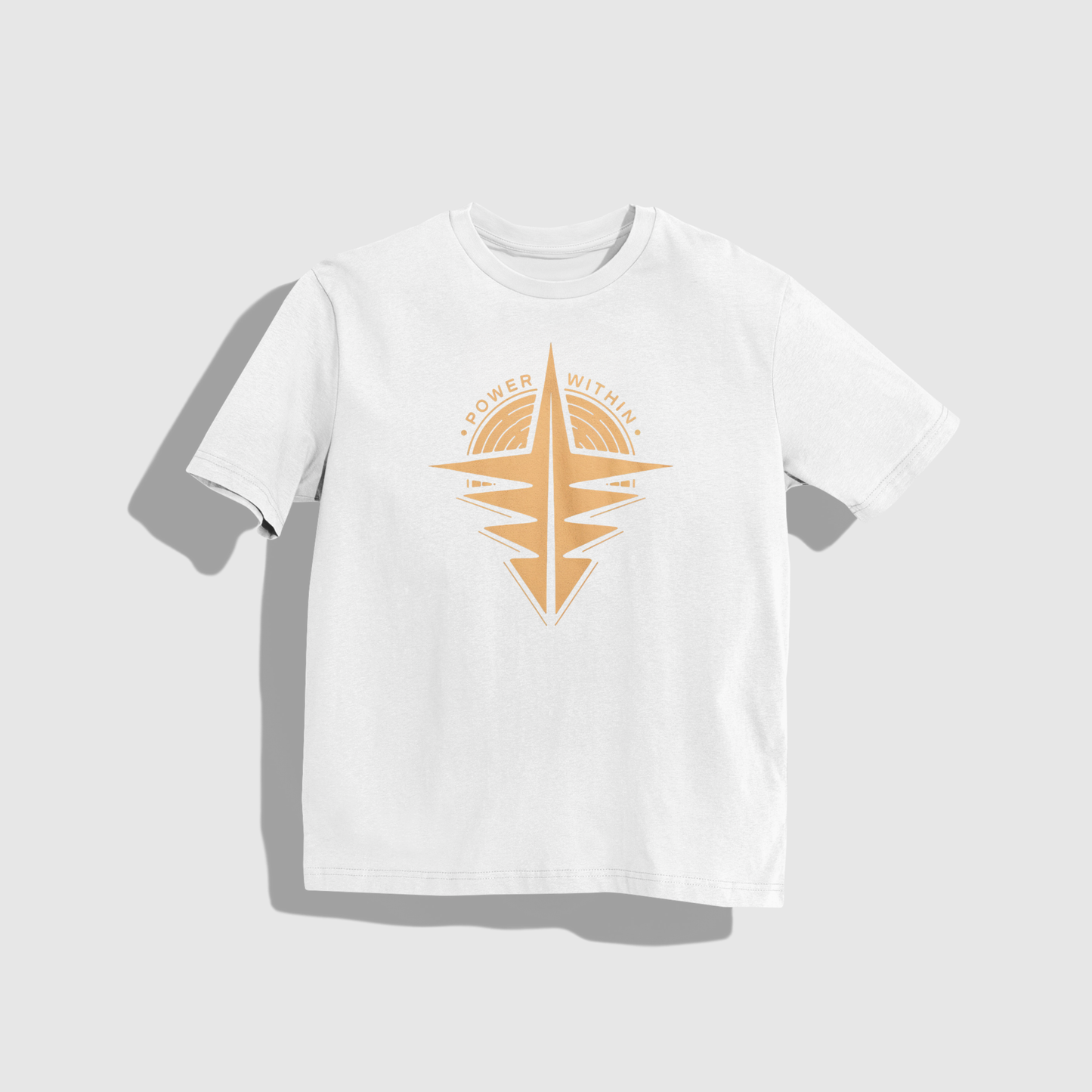 power with in T-Shirt - Round Neck Drop Shoulder Graphic Printed Oversized Cotton T-shirt
