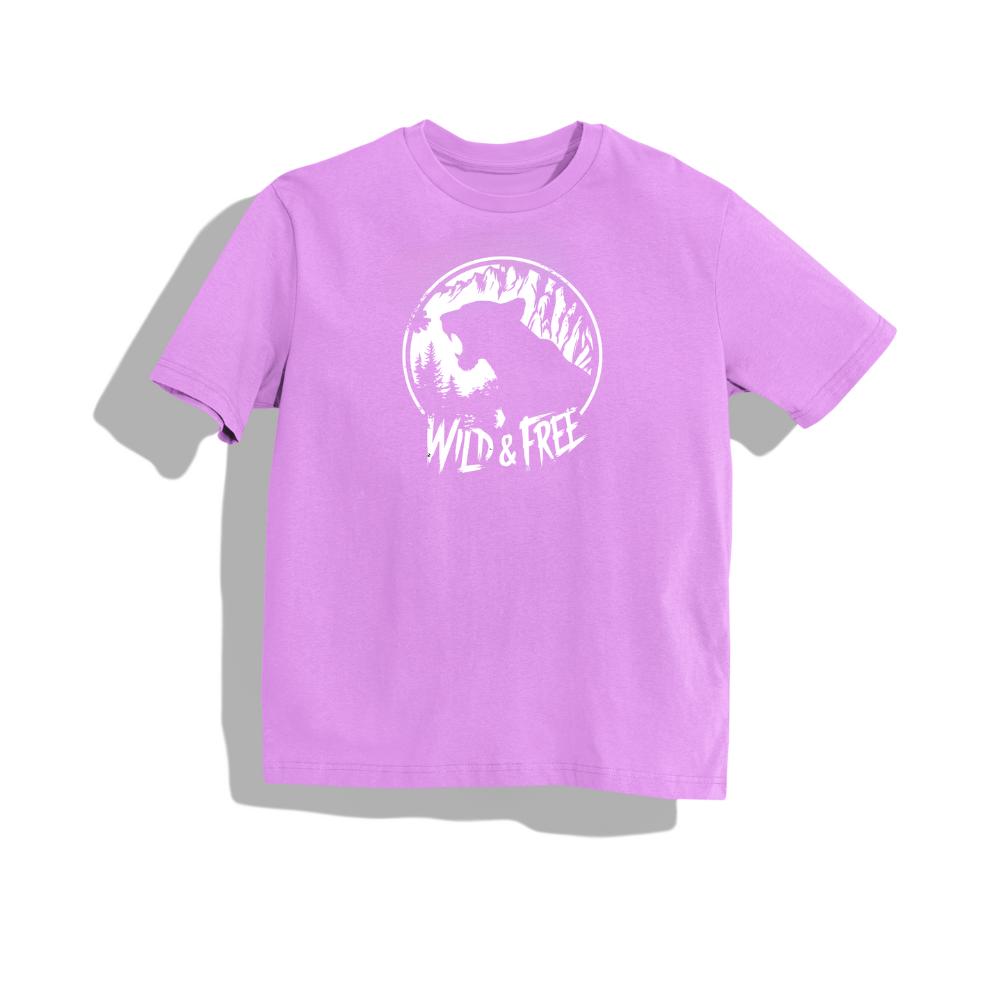 Wlid & Fire-Shirt - Round Neck Drop Shoulder Graphic Printed Oversized Cotton T-shirt