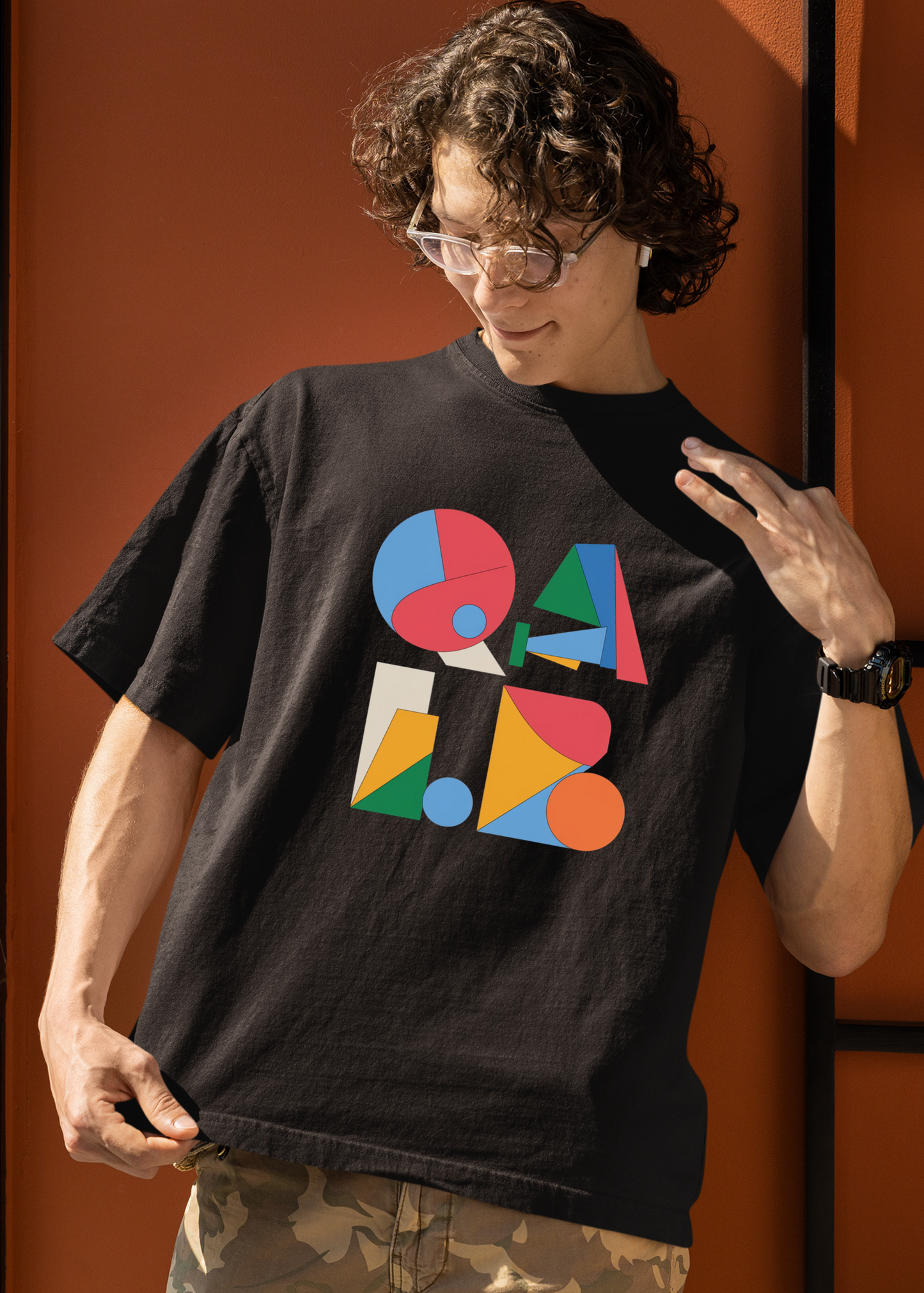 seven colors of love qalb movie malayalam inspired - Round Neck Drop Shoulder Graphic Printed Oversized Cotton T-shirt
