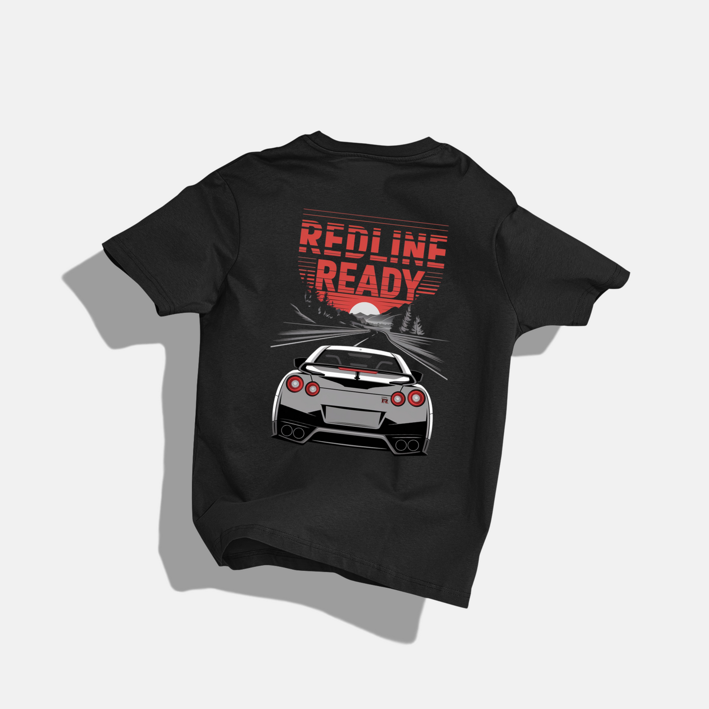 REDLINE READY - AUTO Round Neck Drop Shoulder Graphic Printed Oversized Cotton T-shirt