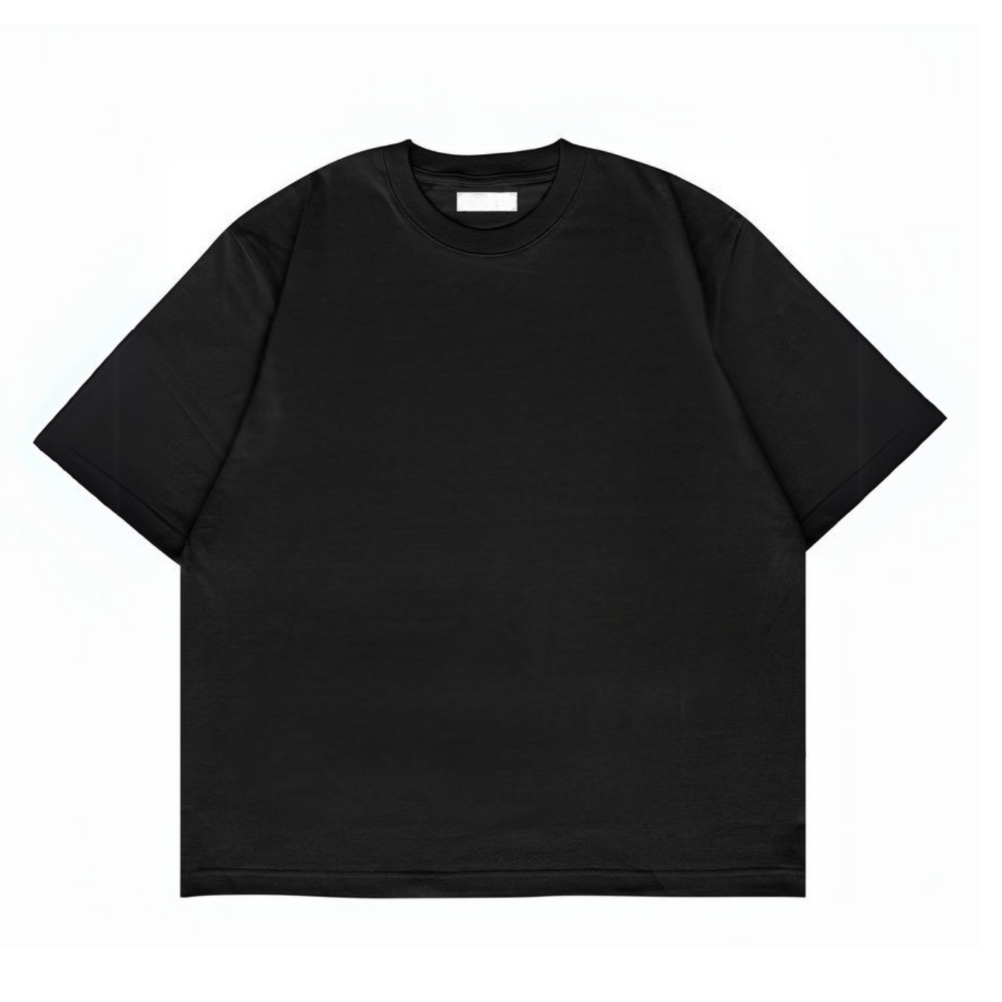 Black plain T-Shirt - Round Neck Drop Shoulder Graphic Printed Oversized Cotton T-shirt