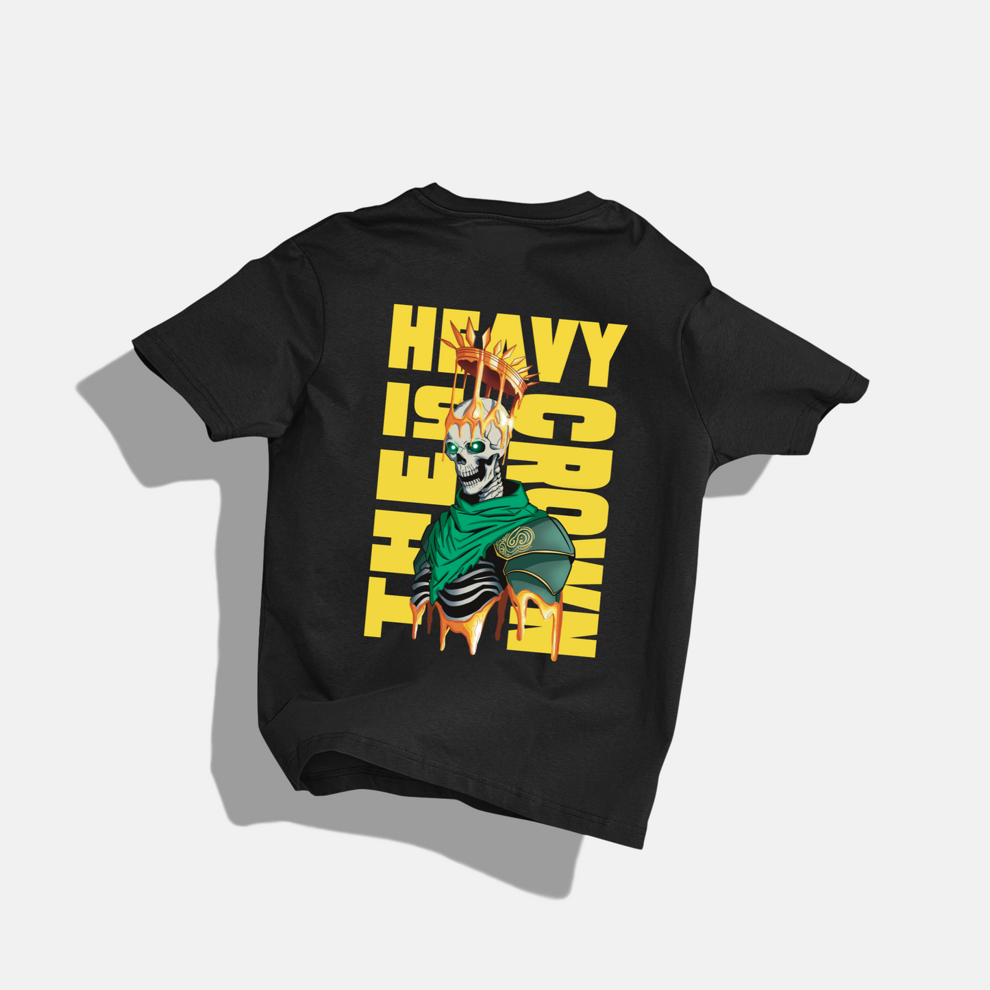 "Heavy is the crown" T-Shirt - ARTIST Round Neck Drop Shoulder Graphic Printed Oversized Cotton T-shirt