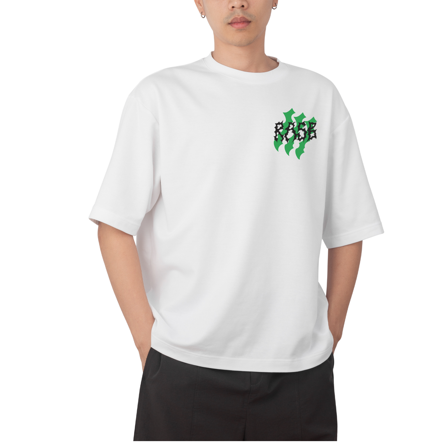 rasb x dilfar - leo one ARTIST Round Neck Drop Shoulder Graphic Printed Oversized Cotton T-shirt