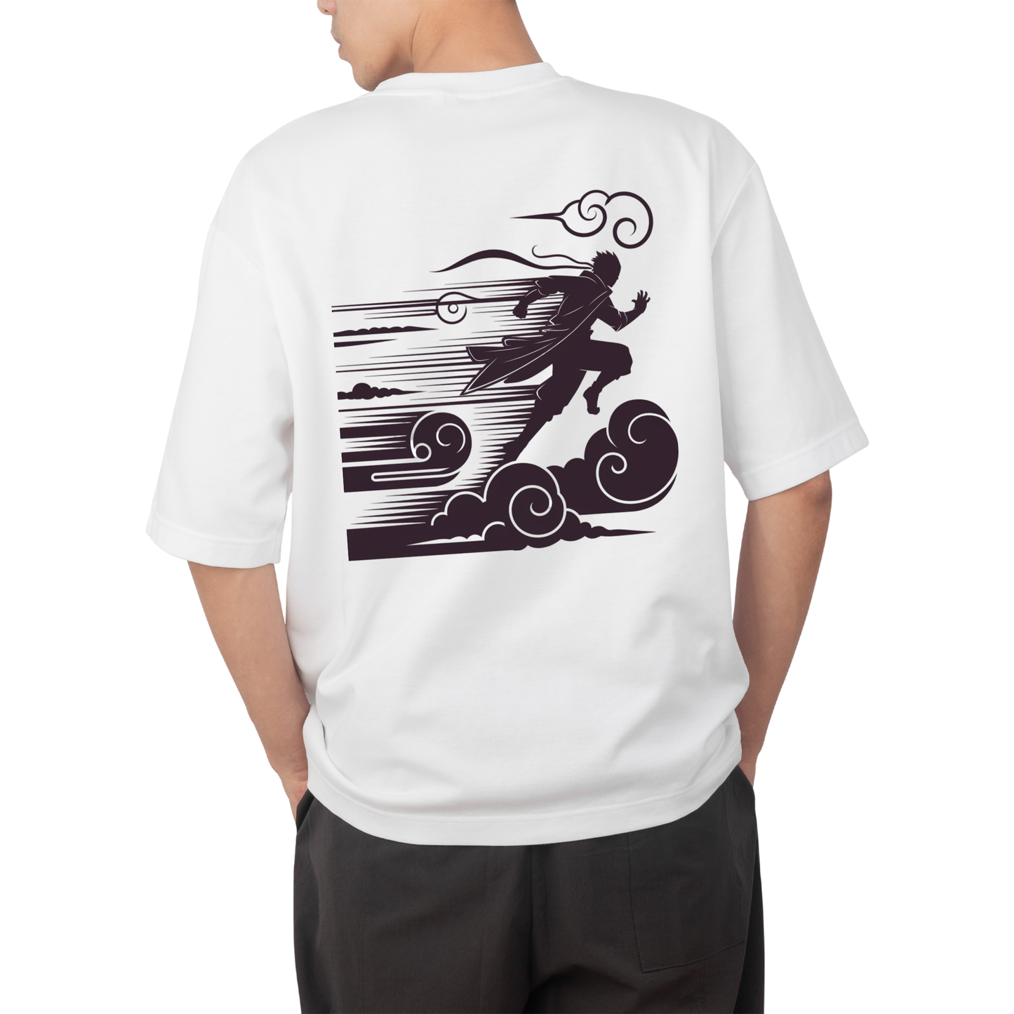 naruto uzumaki- Round Neck Drop Shoulder Graphic Printed Oversized Cotton T-shirt