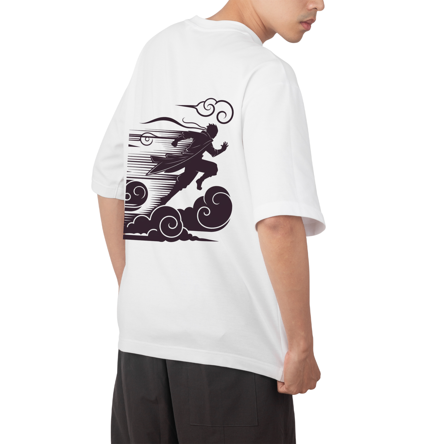 naruto uzumaki- Round Neck Drop Shoulder Graphic Printed Oversized Cotton T-shirt
