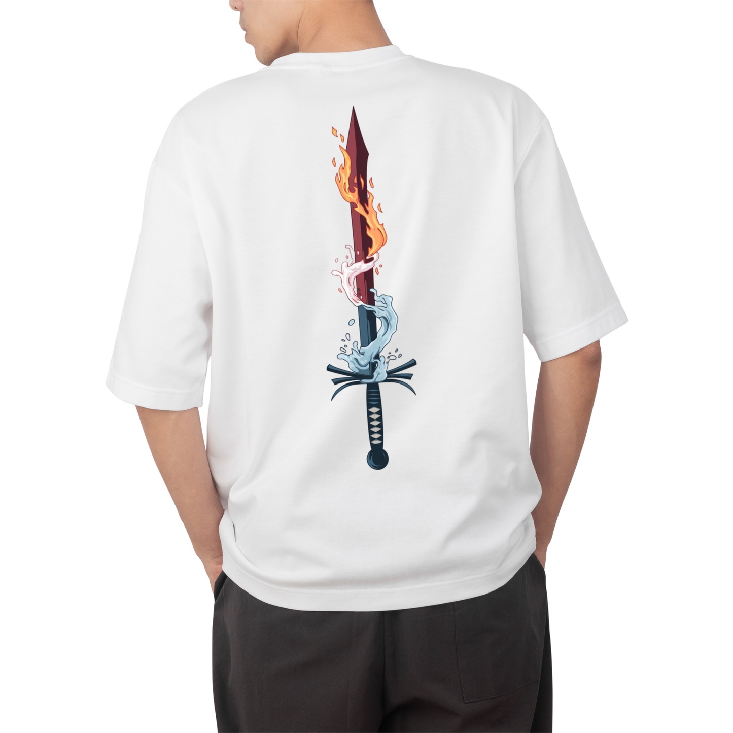 Demon slayer T-shirt- Round Neck Drop Shoulder Graphic Printed Oversized Cotton T-shirt
