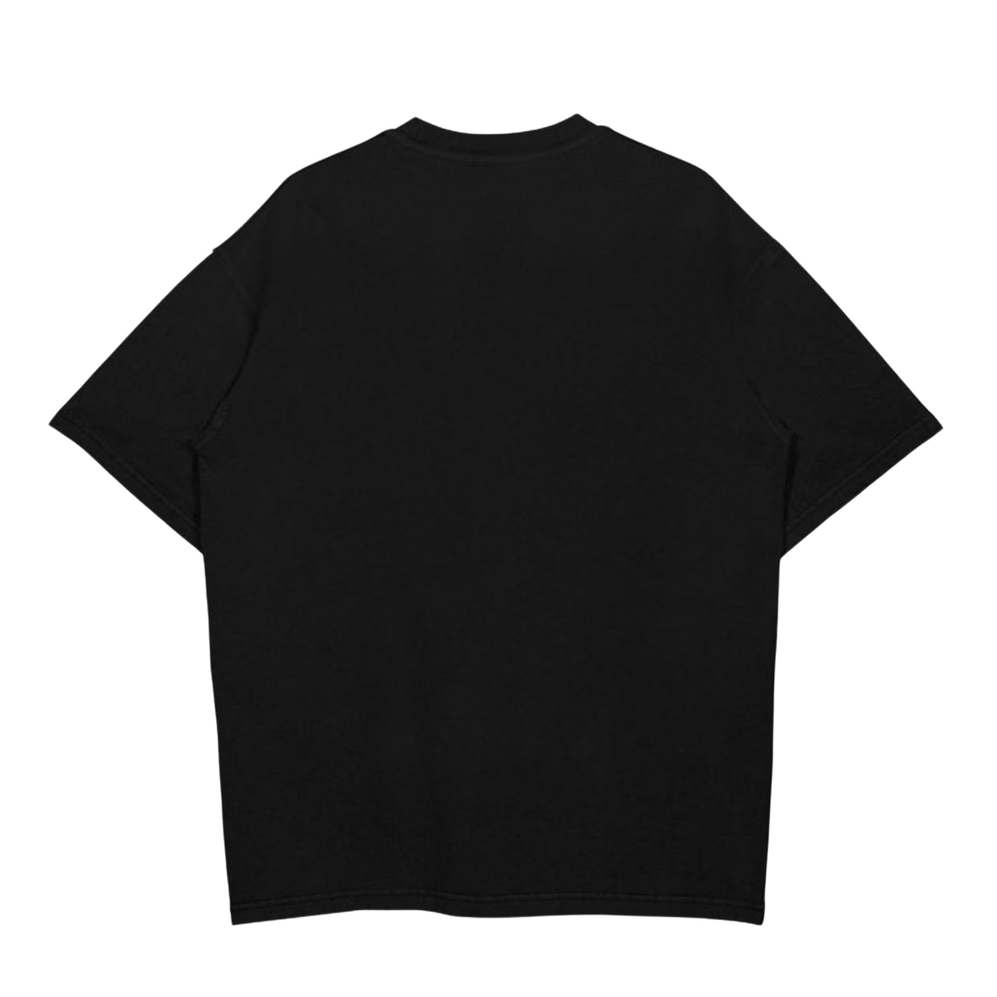 Black plain T-Shirt - Round Neck Drop Shoulder Graphic Printed Oversized Cotton T-shirt