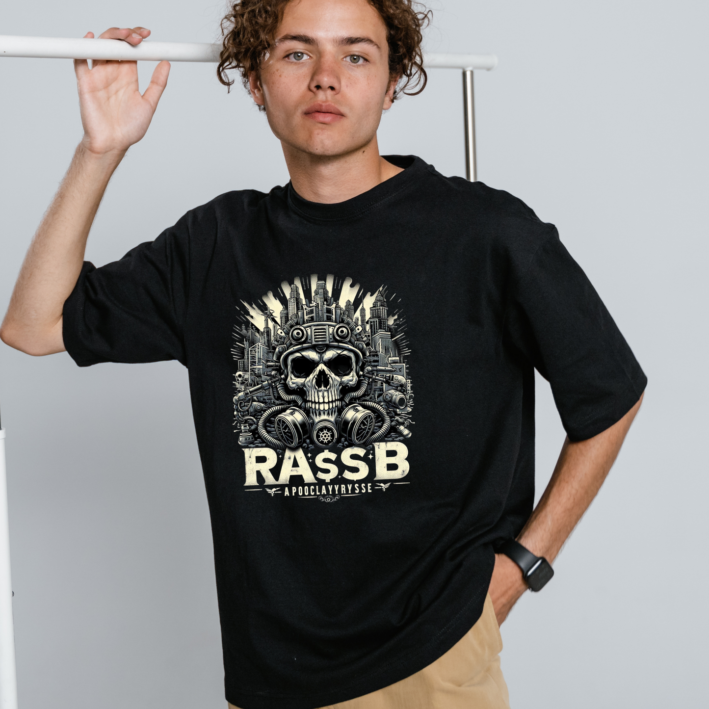 "RASB METALIC" Inspired T-Shirt - Round Neck Drop Shoulder Graphic Printed Oversized Cotton T-shirt