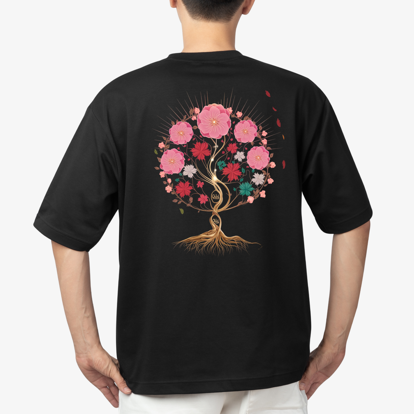 hayath qalb movie malayalam inspired - Round Neck Drop Shoulder Graphic Printed Oversized Cotton T-shirt