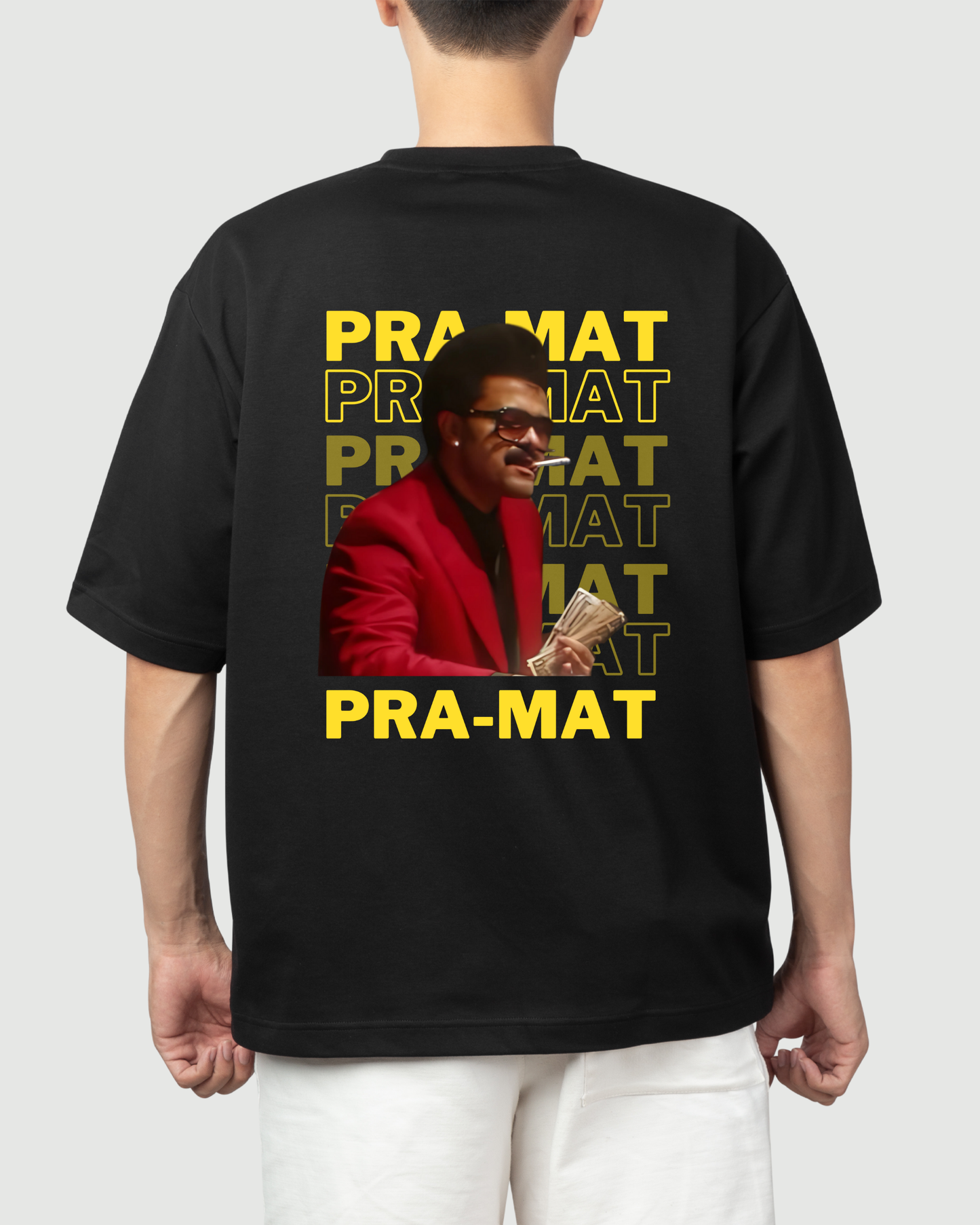 The PRA–MATH Niram Prakash Mathew Inspired Malayalam Round Neck Drop Shoulder Graphic Printed Oversized Cotton T-shirt