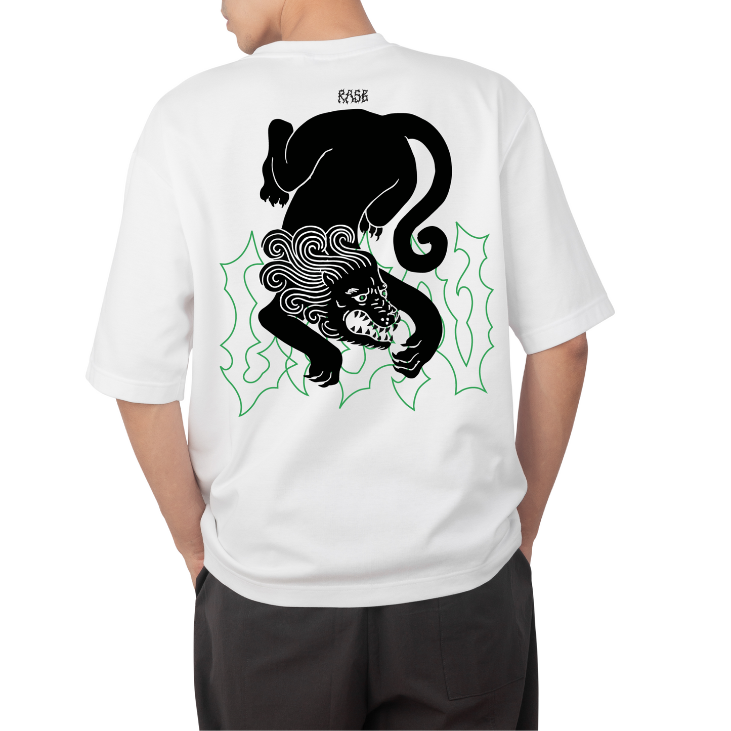 rasb x dilfar - leo one ARTIST Round Neck Drop Shoulder Graphic Printed Oversized Cotton T-shirt