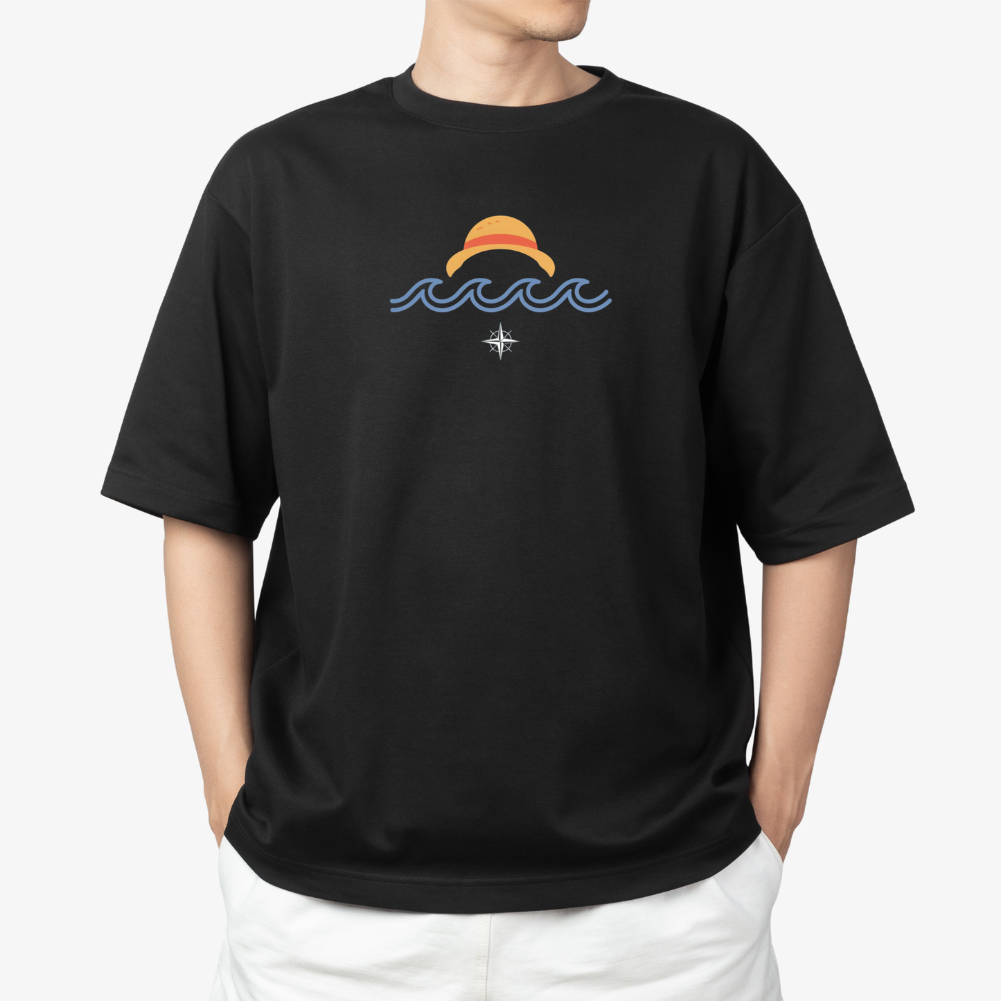 Super one T-Shirt - Round Neck Drop Shoulder Graphic Printed Oversized Cotton T-shirt