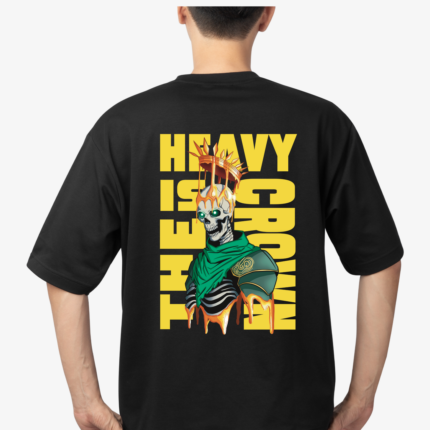 "Heavy is the crown" T-Shirt - ARTIST Round Neck Drop Shoulder Graphic Printed Oversized Cotton T-shirt