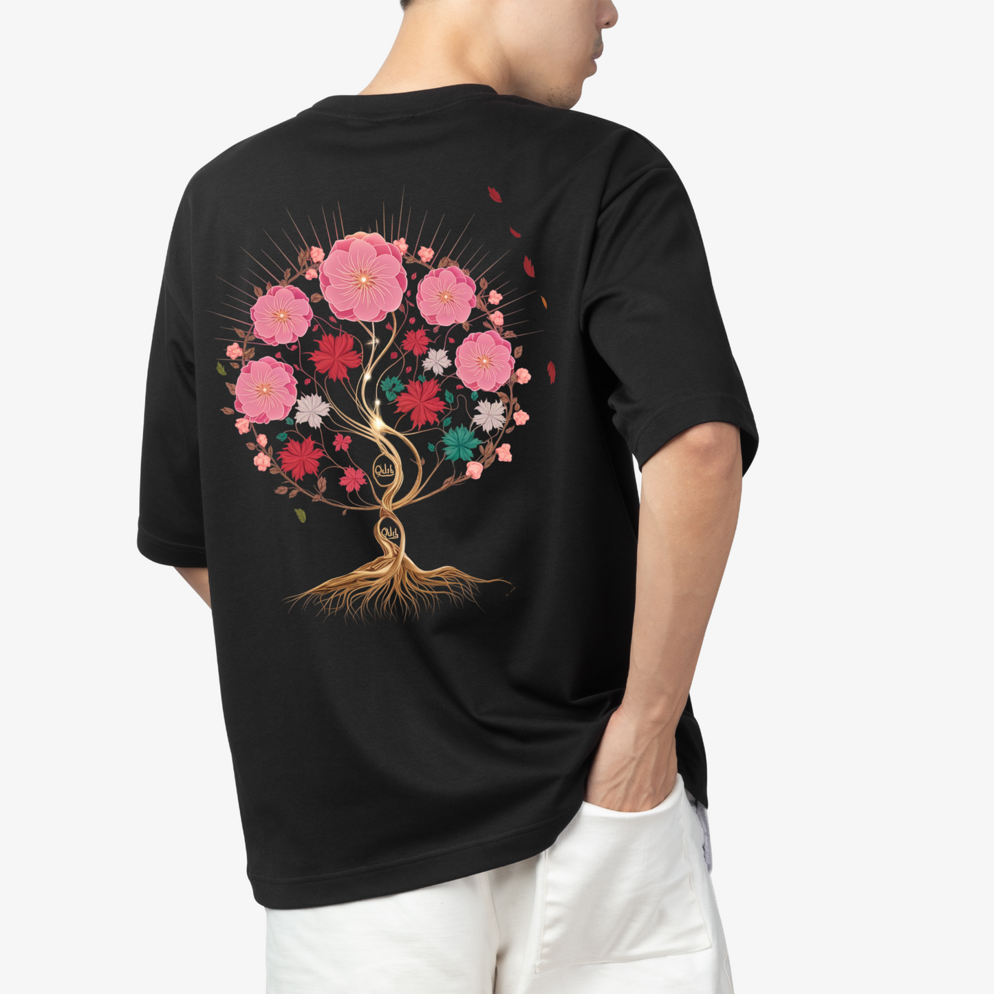 hayath qalb movie malayalam inspired - Round Neck Drop Shoulder Graphic Printed Oversized Cotton T-shirt