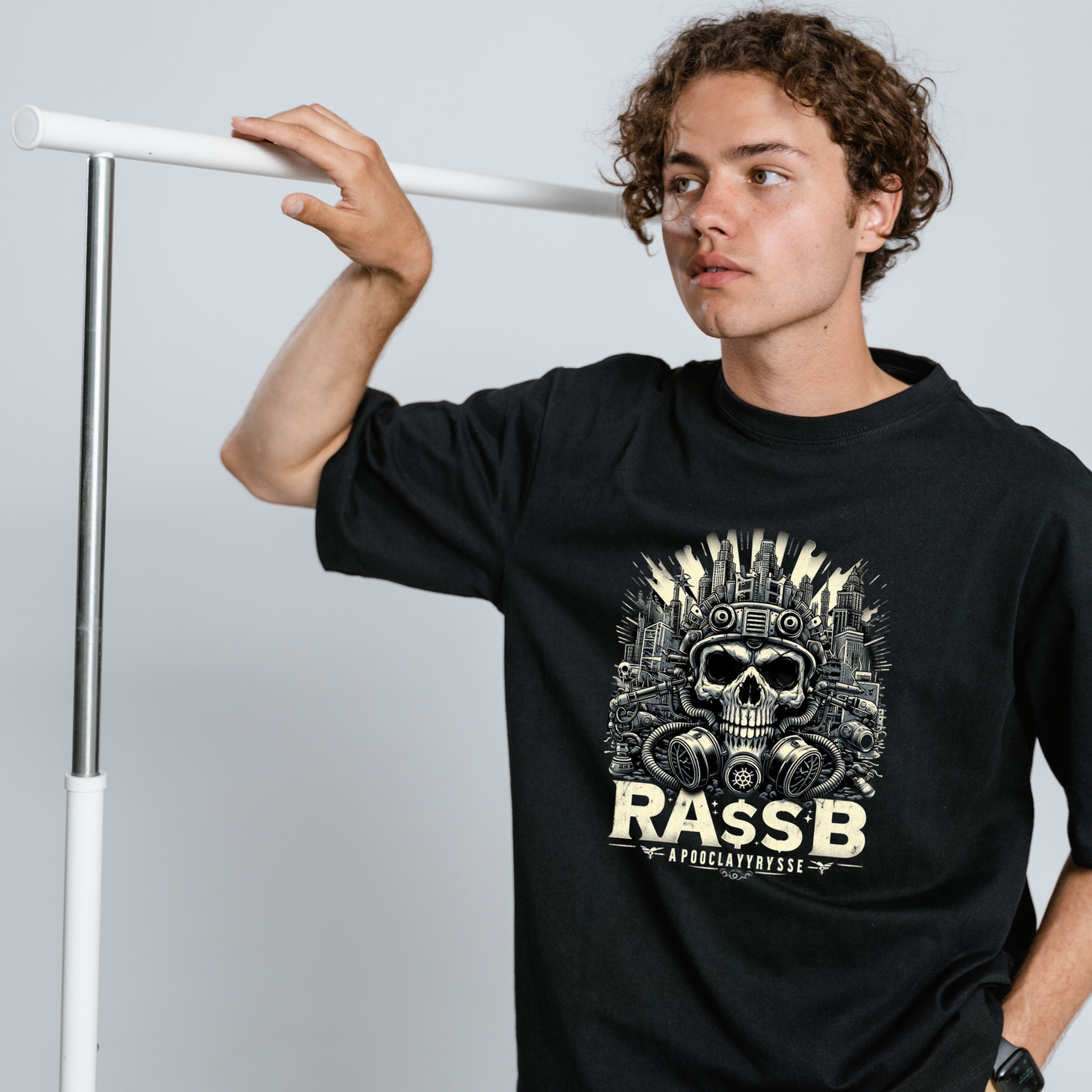 "RASB METALIC" Inspired T-Shirt - Round Neck Drop Shoulder Graphic Printed Oversized Cotton T-shirt