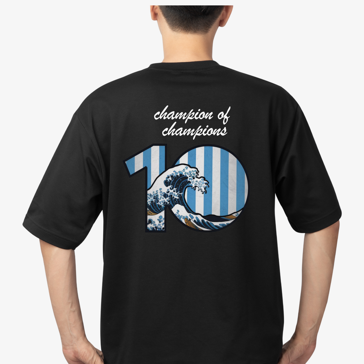 Champian - Round Neck Drop Shoulder Graphic Printed Oversized Cotton T-shirt