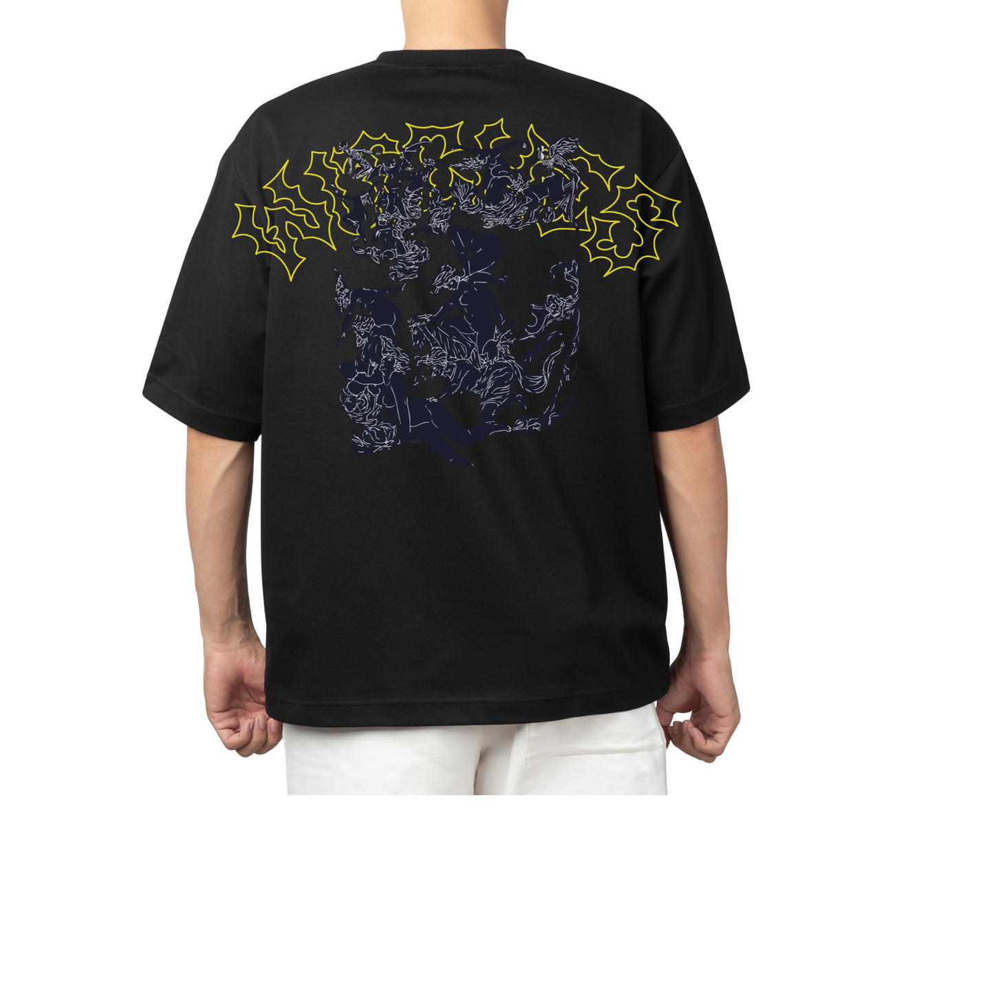rasb x dilfar - jack two ARTIST Round Neck Drop Shoulder Graphic Printed Oversized Cotton T-shirt