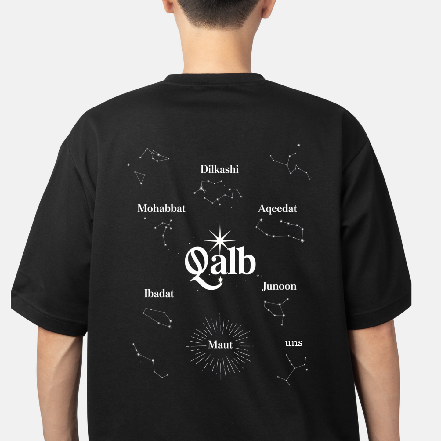 qalb movie malayalam inspired - Round Neck Drop Shoulder Graphic Printed Oversized Cotton T-shirt