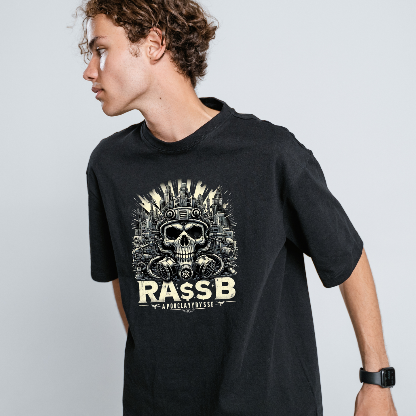 "RASB METALIC" Inspired T-Shirt - Round Neck Drop Shoulder Graphic Printed Oversized Cotton T-shirt
