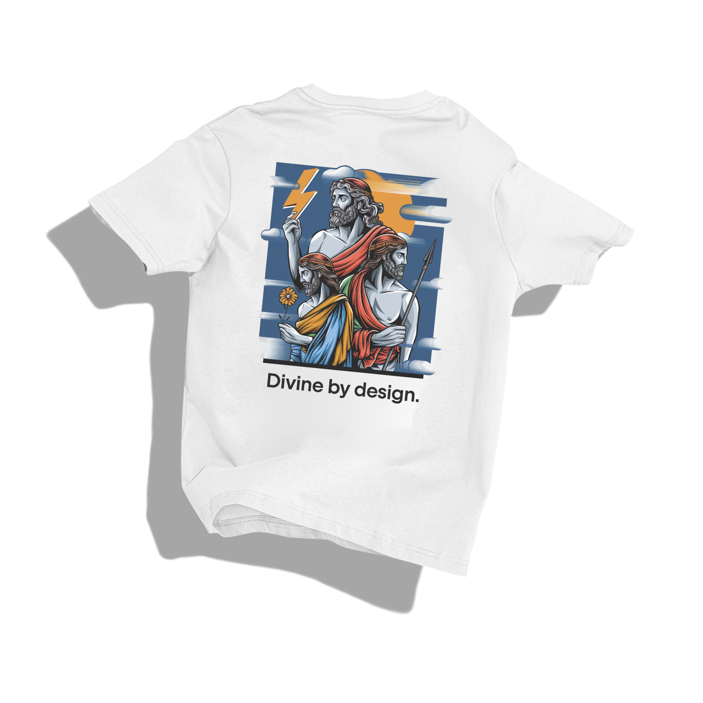 Divine by design T-shirt- Round Neck Drop Shoulder Graphic Printed Oversized Cotton T-shirt