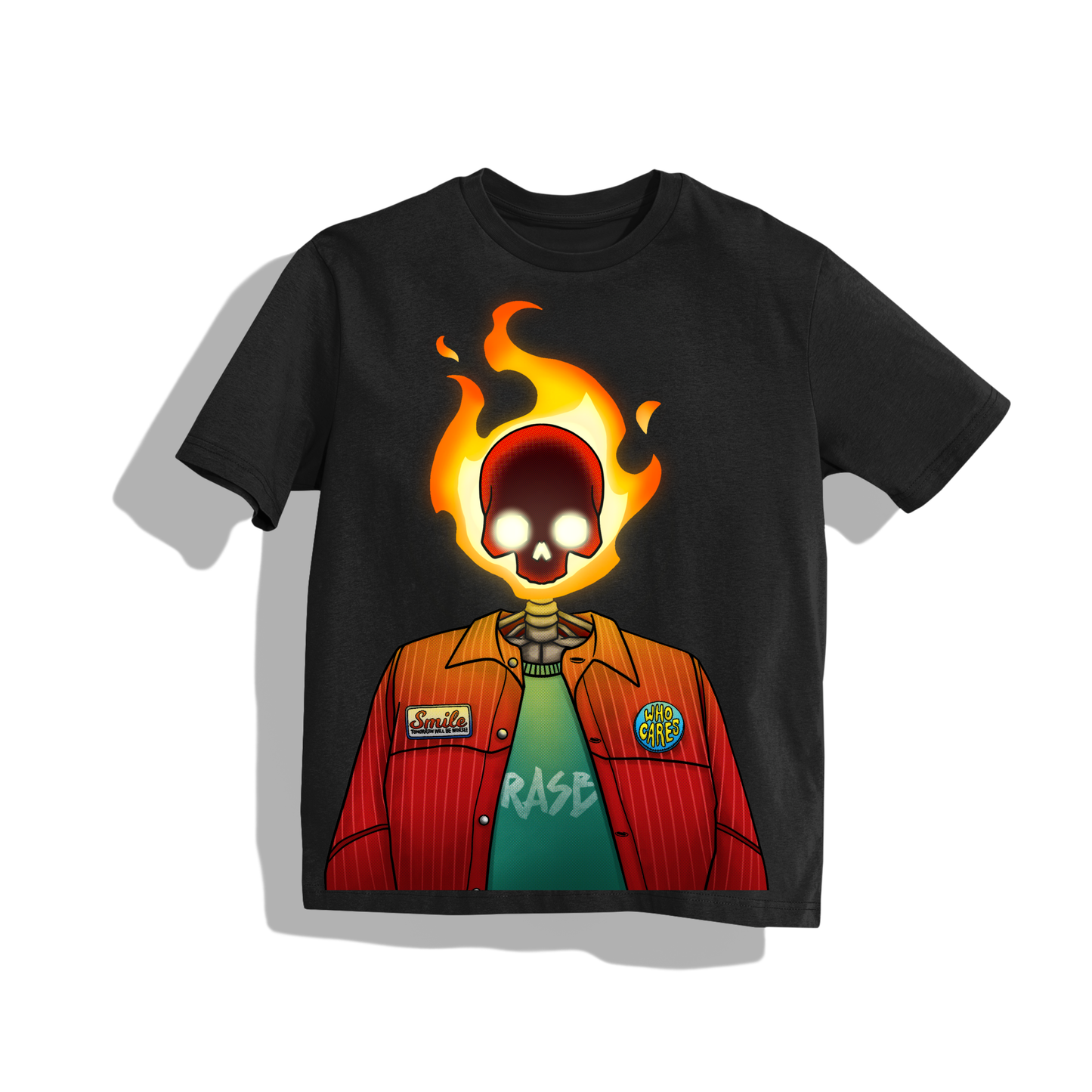 RASB Soul Burner T-Shirt:- Round Neck Drop Shoulder Graphic Printed Oversized Cotton T-shirt