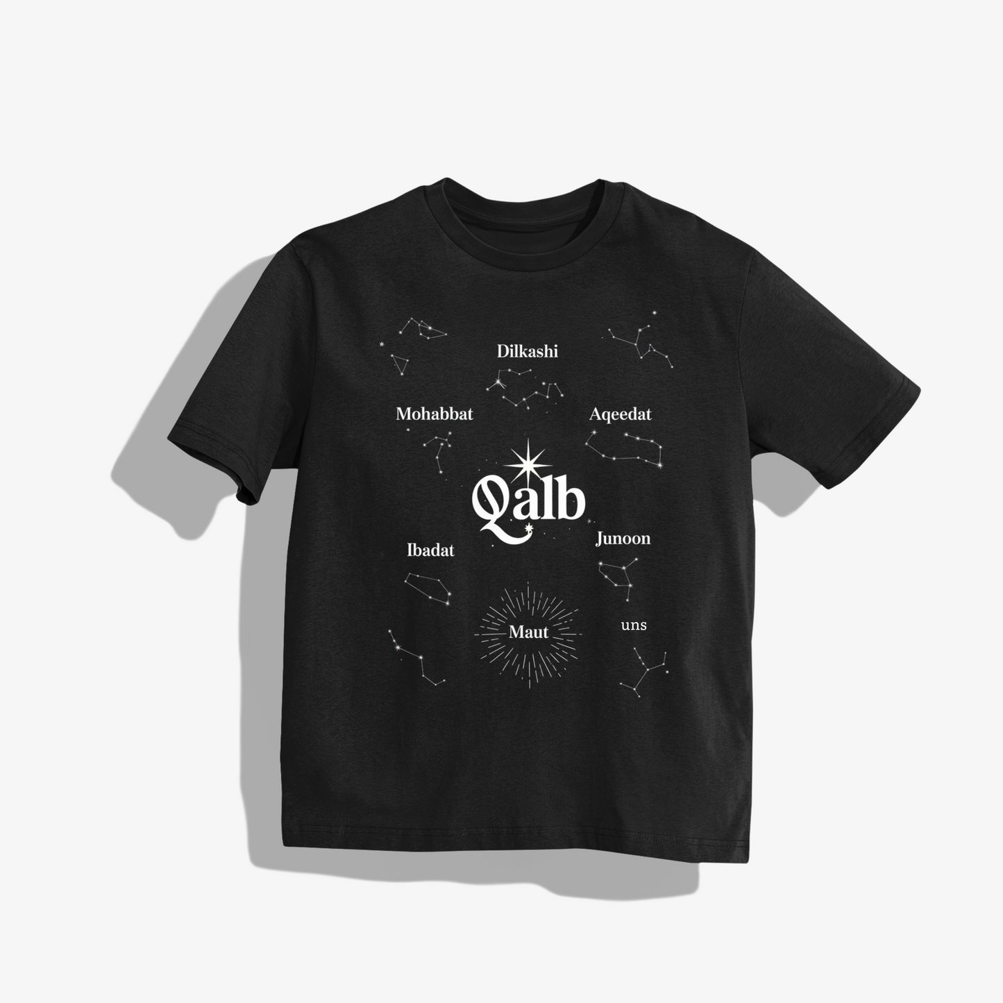 qalb movie malayalam inspired - Round Neck Drop Shoulder Graphic Printed Oversized Cotton T-shirt