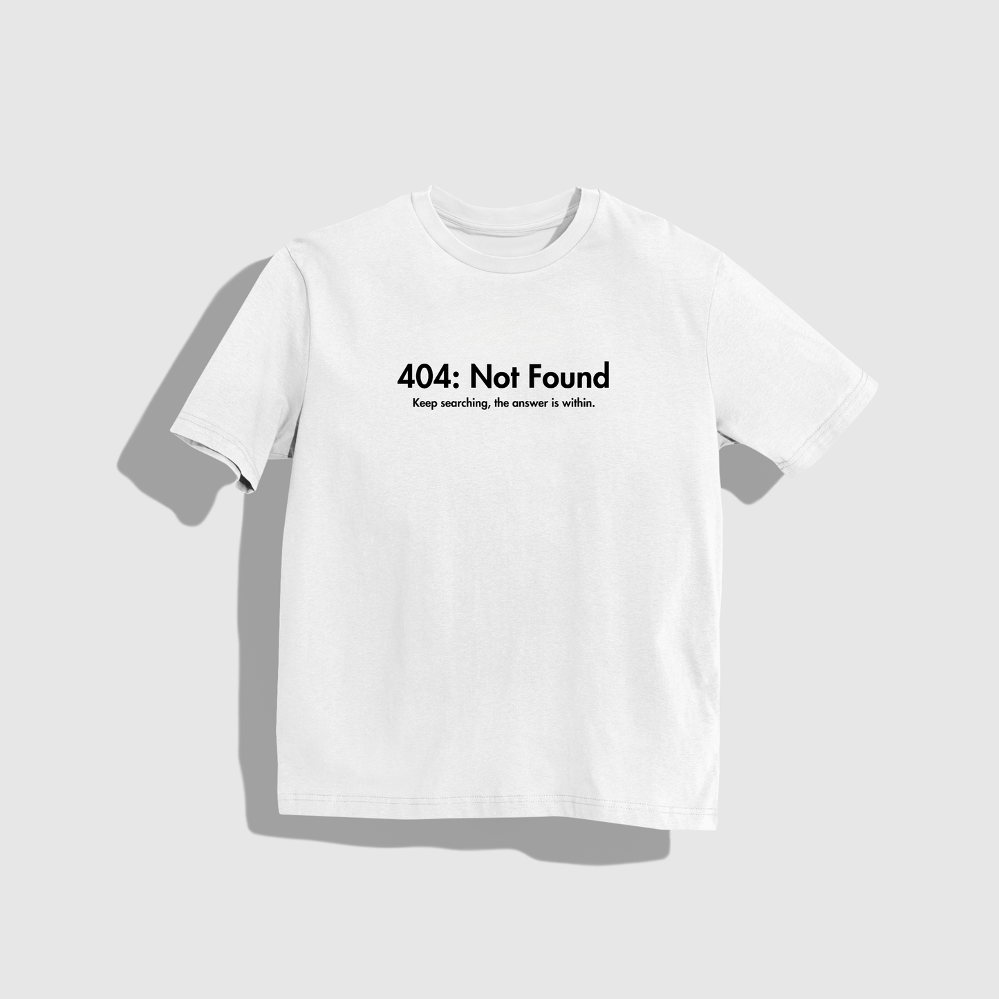 404 T-Shirt - Round Neck Drop Shoulder Graphic Printed Oversized Cotton T-shirt