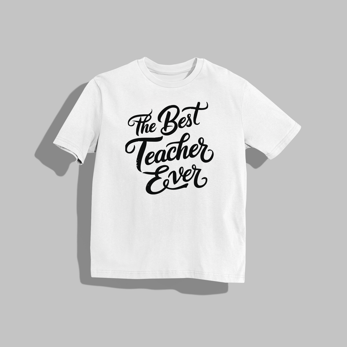 The Best Teacher- Round Neck Drop Shoulder Graphic Printed Oversized Cotton T-shirt