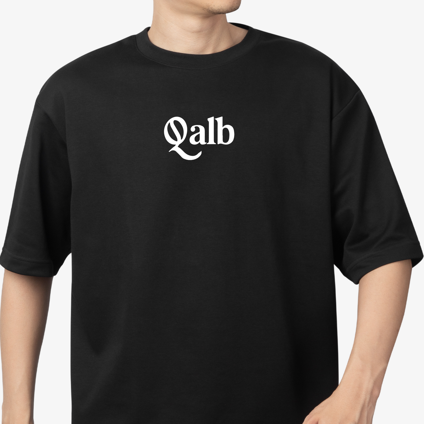 qalb movie malayalam inspired - Round Neck Drop Shoulder Graphic Printed Oversized Cotton T-shirt