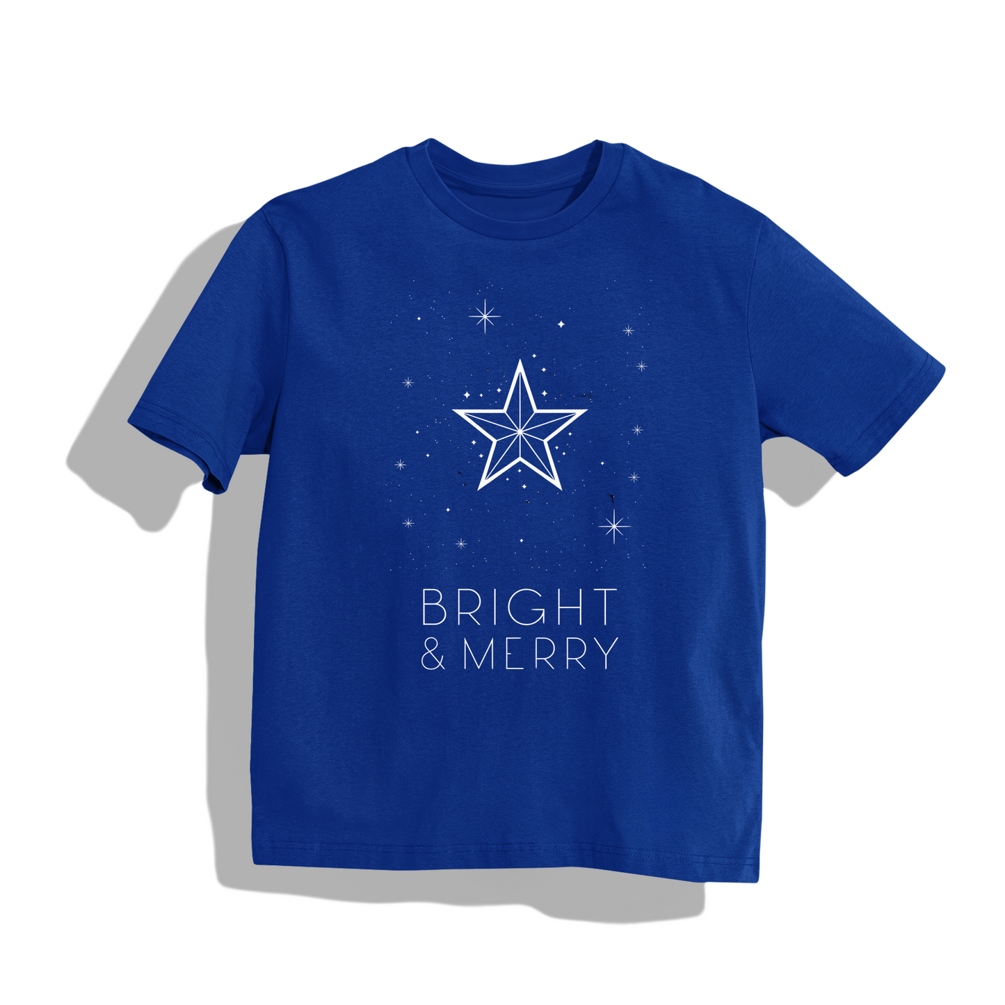 Bright & Merry T-Shirt - Round Neck Drop Shoulder Graphic Printed Oversized tCotton T-shirt
