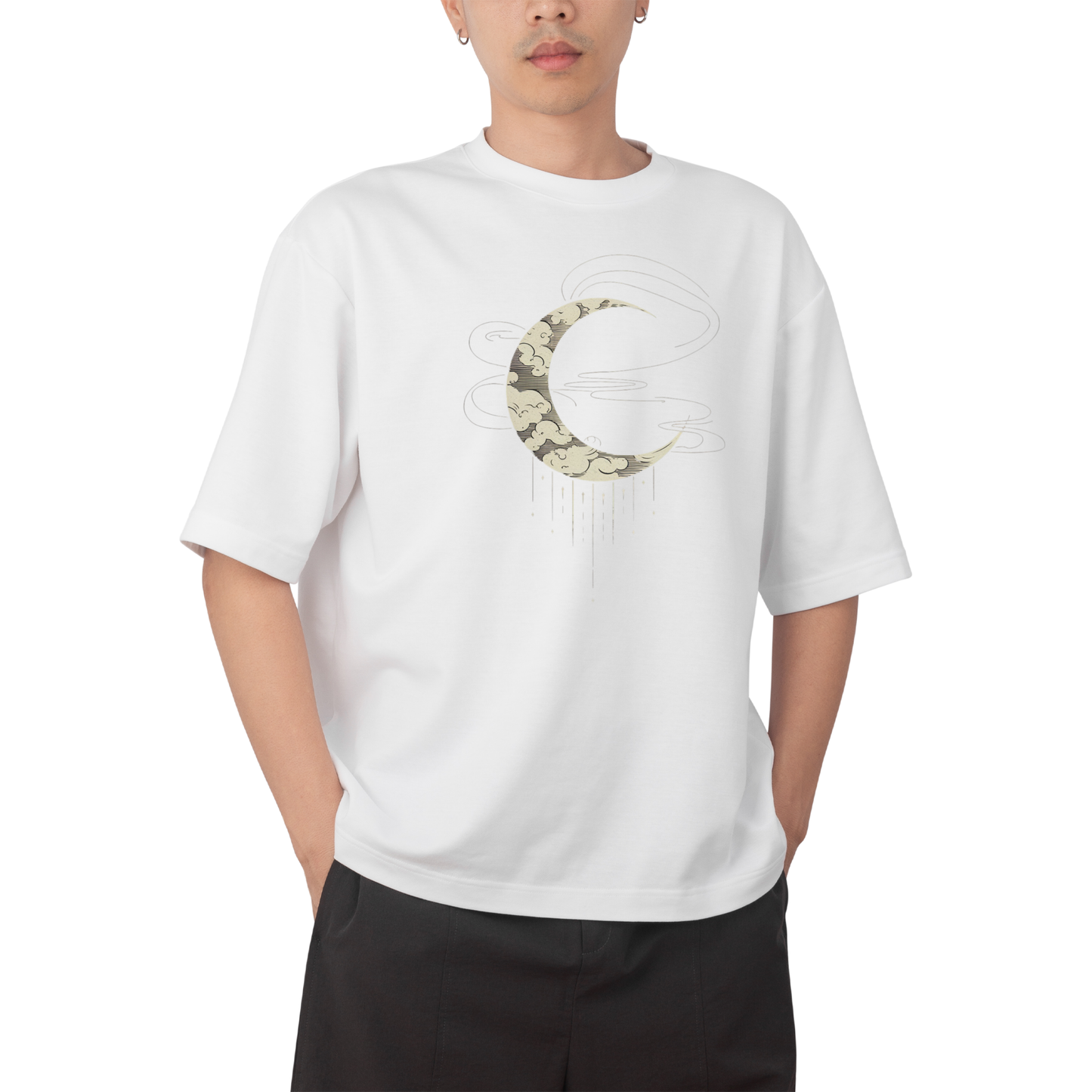 mond T-shirt- Round Neck Drop Shoulder Graphic Printed Oversized Cotton T-shirt