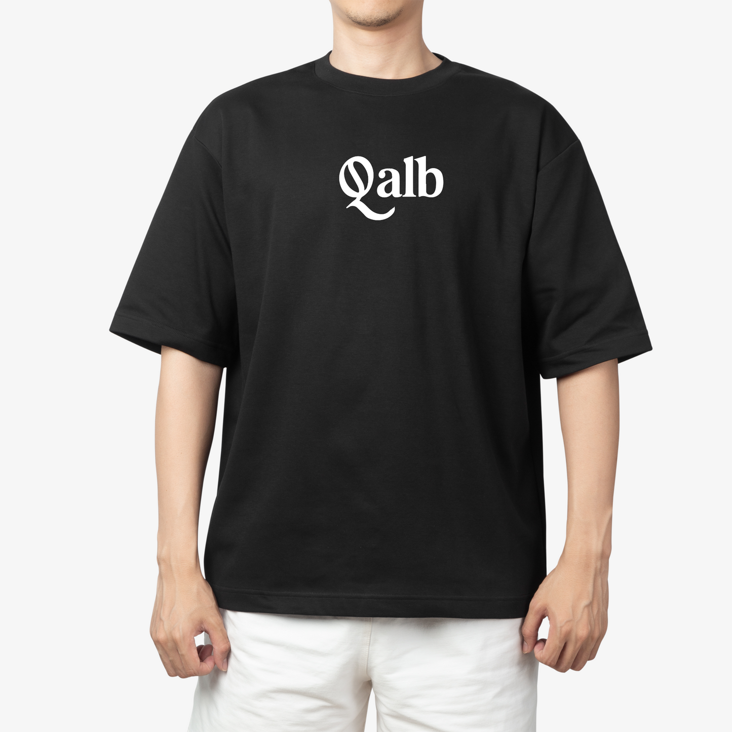 qalb movie malayalam inspired - Round Neck Drop Shoulder Graphic Printed Oversized Cotton T-shirt