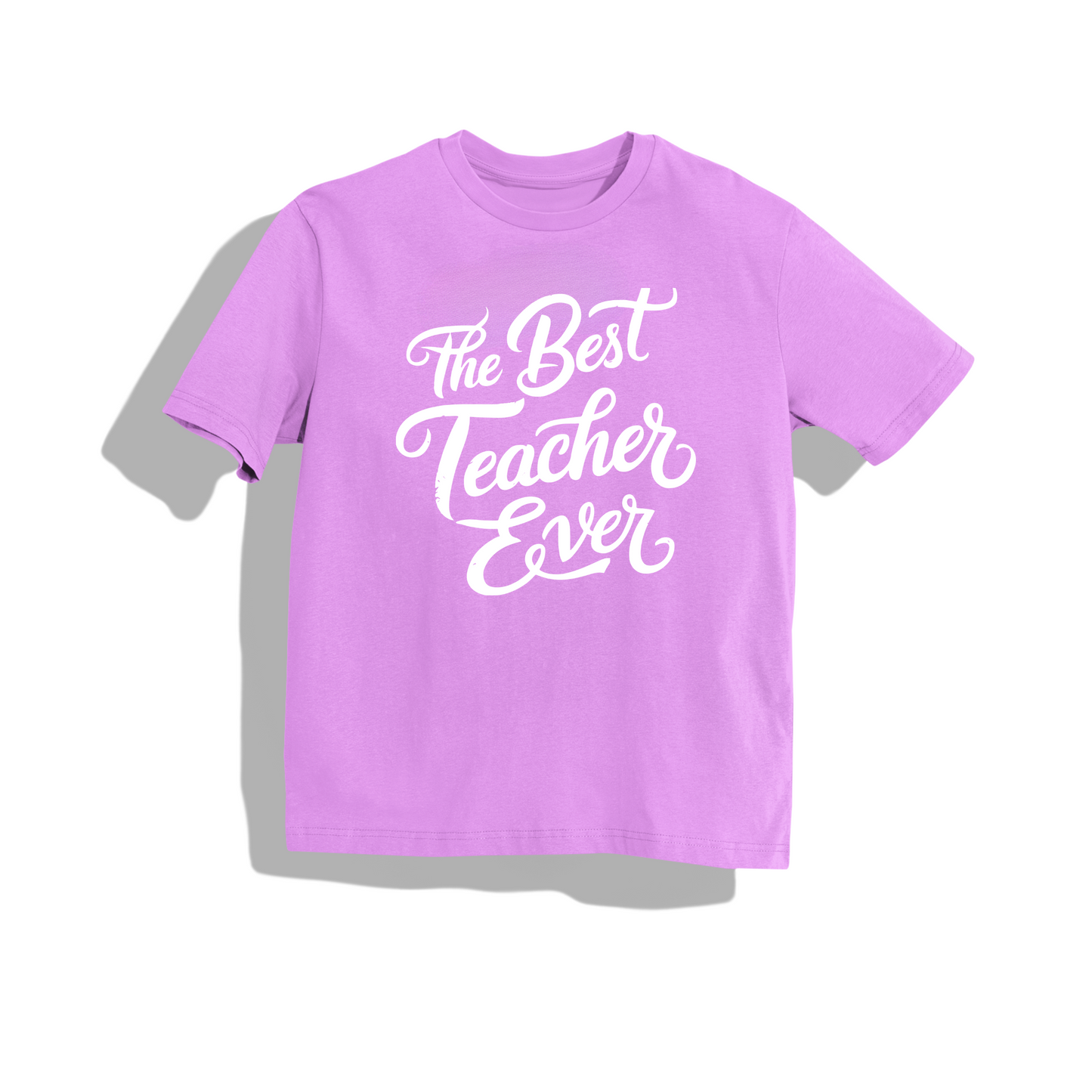 The Best Teacher- Round Neck Drop Shoulder Graphic Printed Oversized Cotton T-shirt