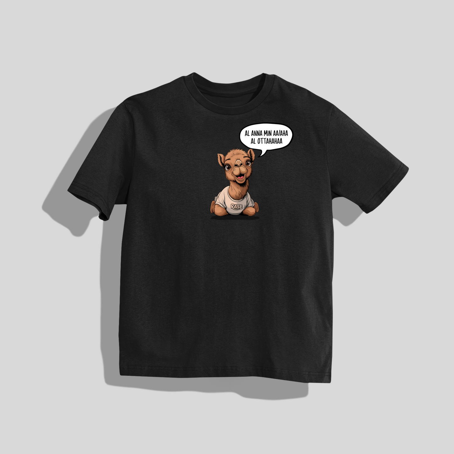 AL OTTAHAHAA- Round Neck Drop Shoulder Graphic Printed Oversized Cotton T-shirt