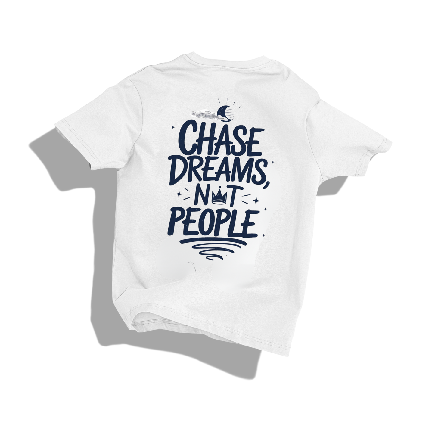 chase dream T-shirt- Round Neck Drop Shoulder Graphic Printed Oversized Cotton T-shirt