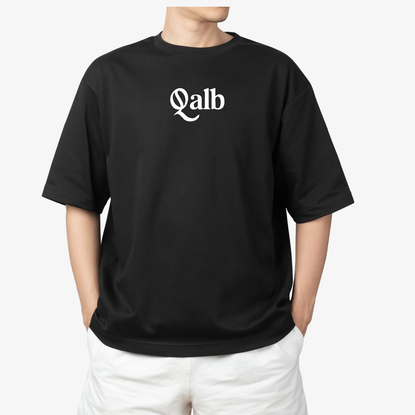 qalb movie malayalam inspired - Round Neck Drop Shoulder Graphic Printed Oversized Cotton T-shirt