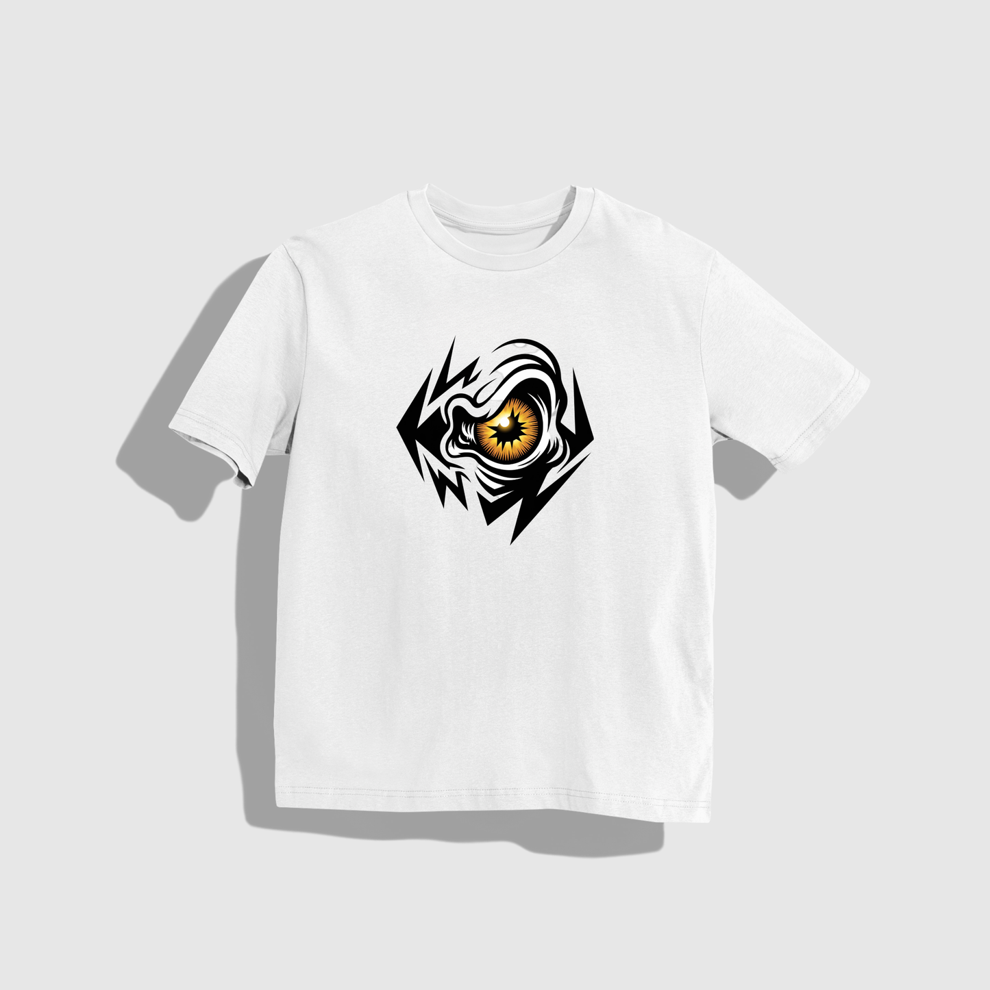 Shock eye- Round Neck Drop Shoulder Graphic Printed Oversized Cotton T-shirt