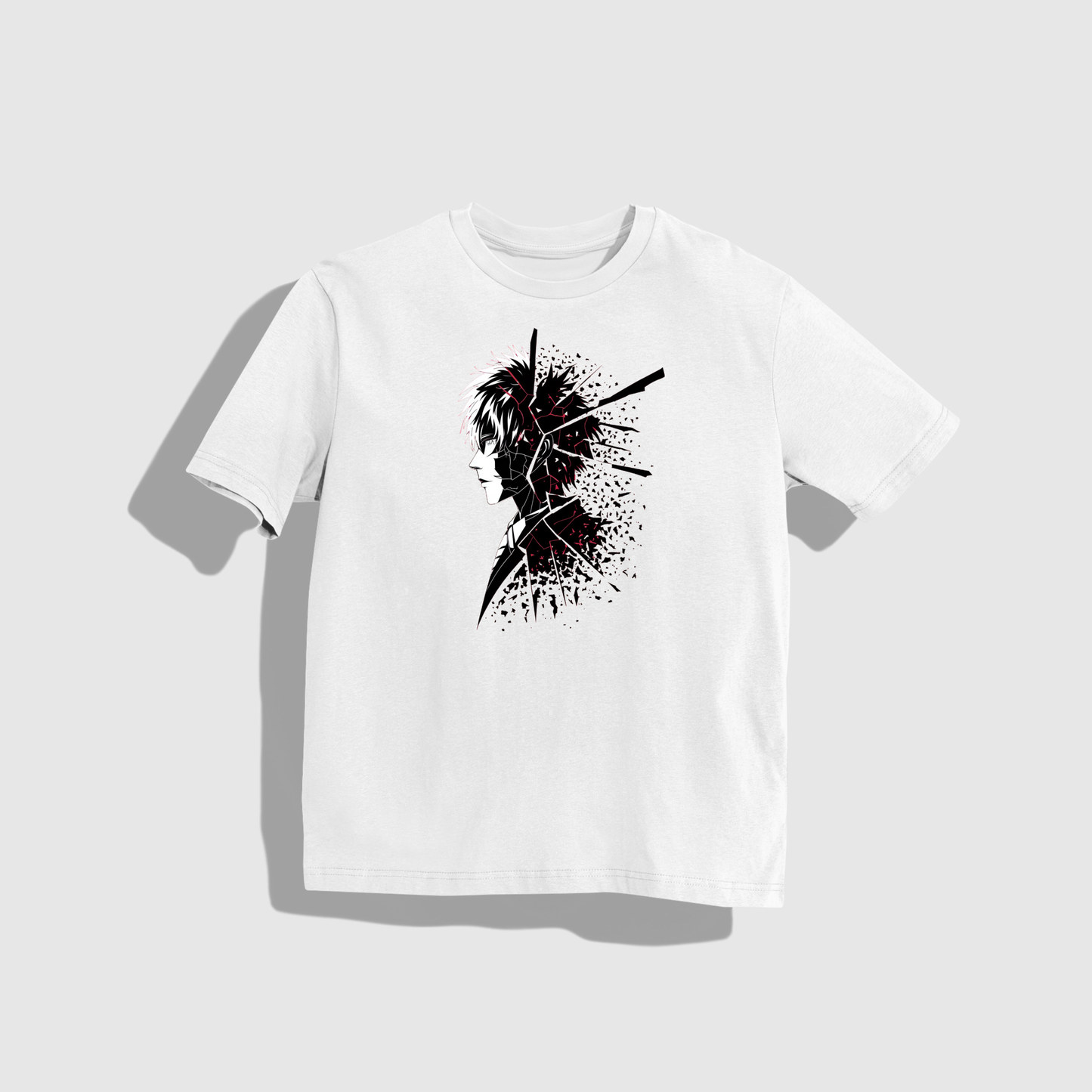 anime l - Round Neck Drop Shoulder Graphic Printed Oversized Cotton T-shirt