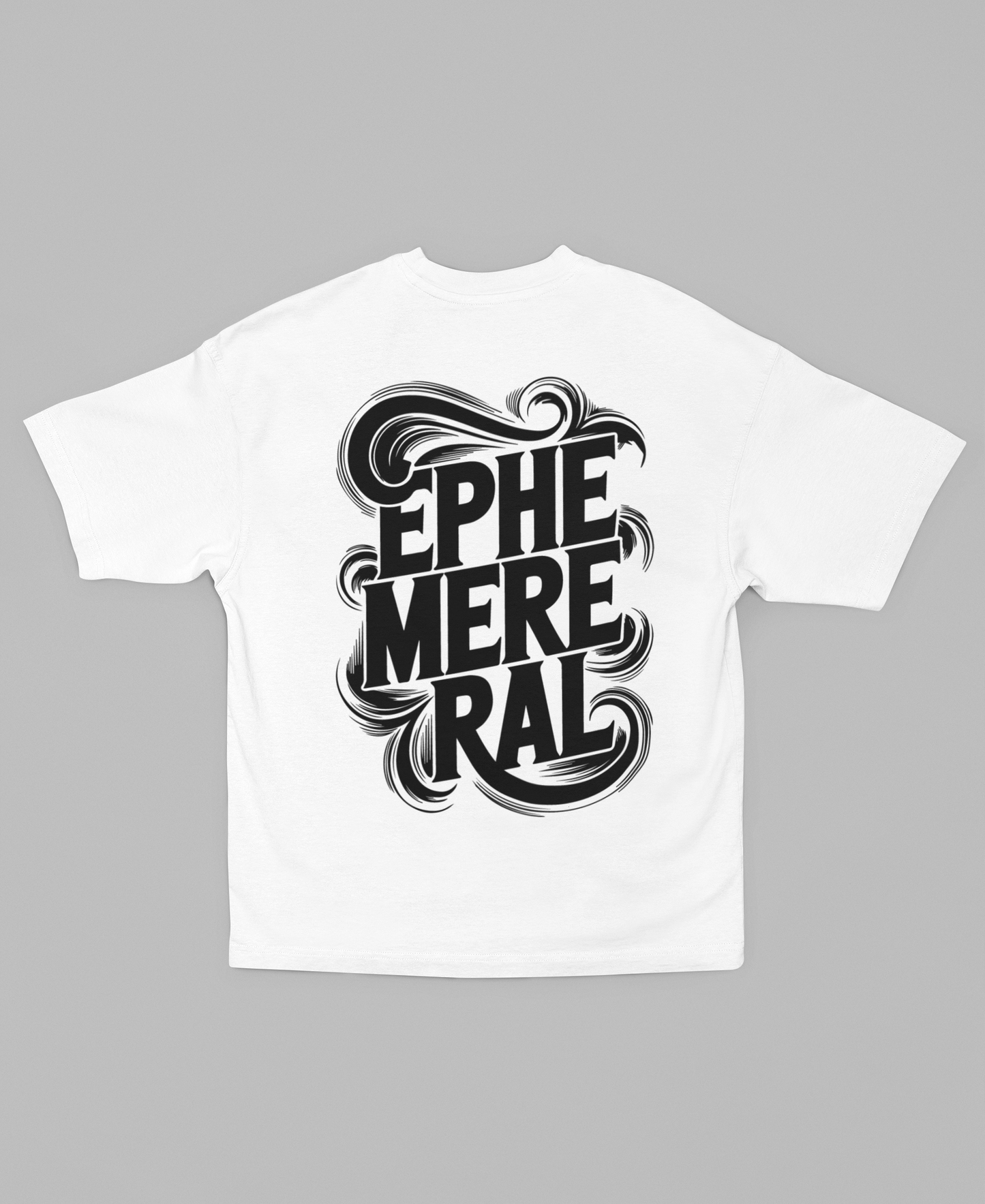Ephemeral- Round Neck Drop Shoulder Graphic Printed Oversized Cotton T-shirt
