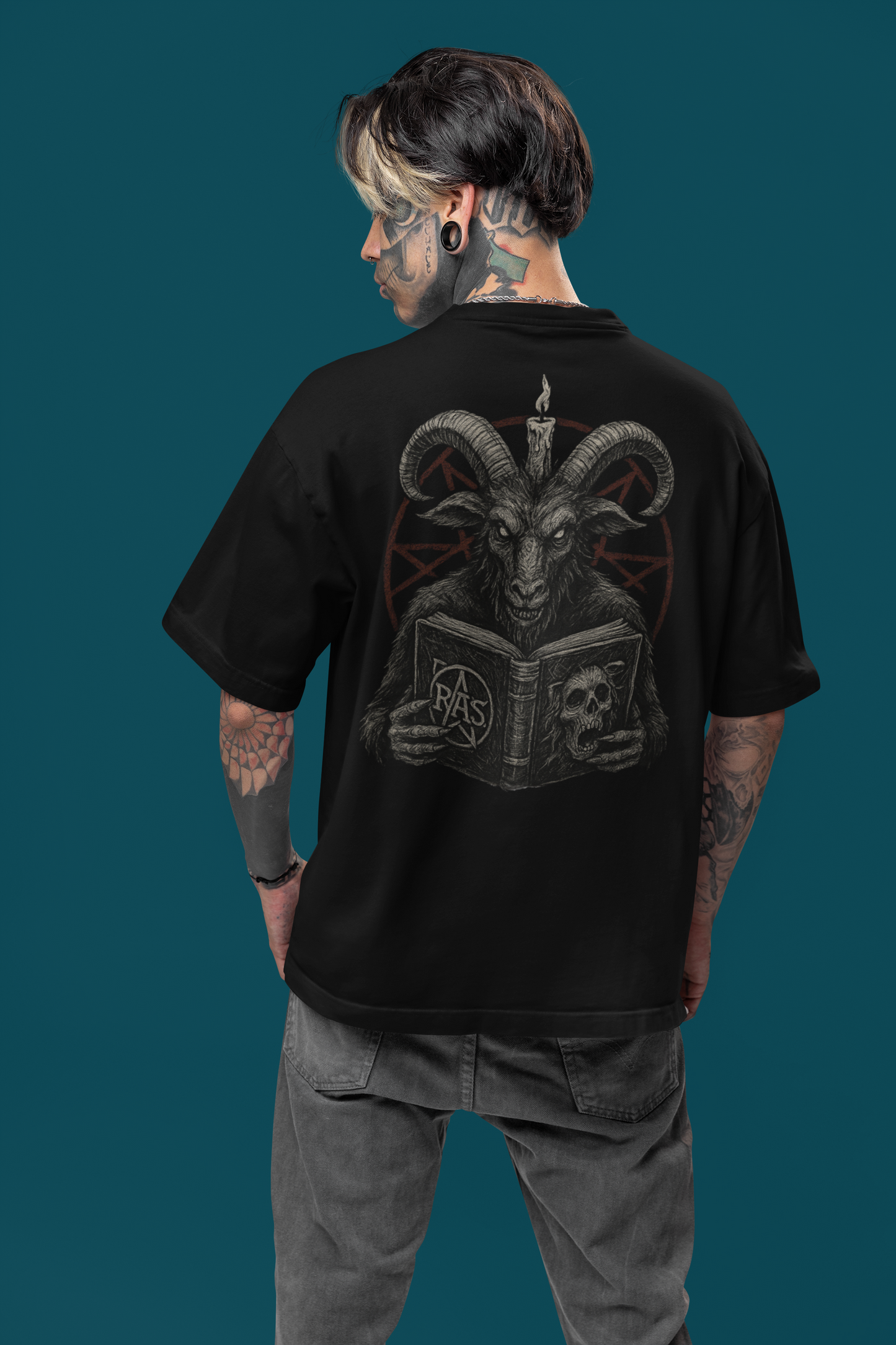 Arcane _Round Neck Drop Shoulder Graphic Printed Oversized Cotton T-shirt