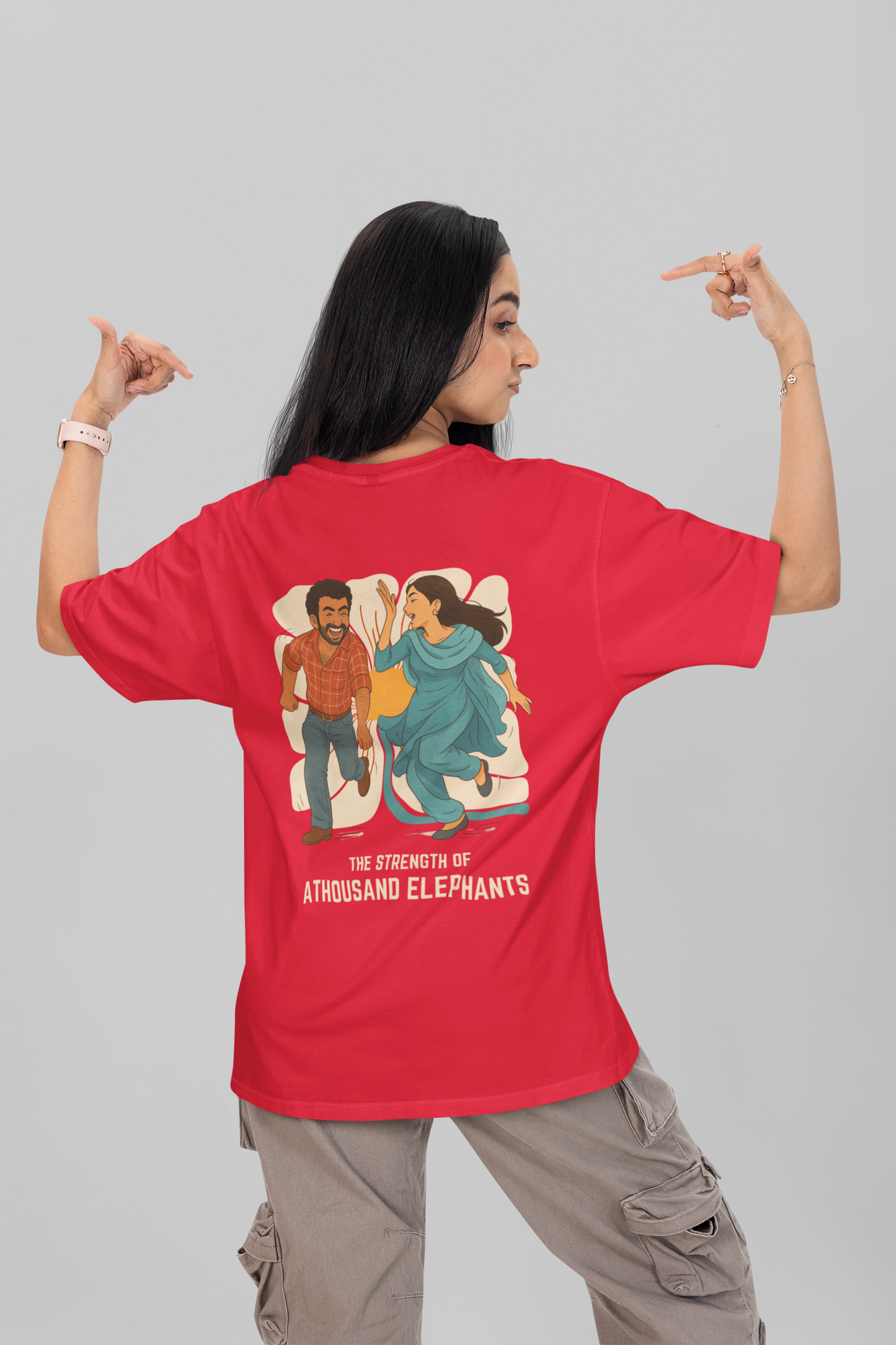 Vaaranam Ayiram movie inspired- Round Neck Drop Shoulder Graphic Printed Oversized Cotton T-shirt
